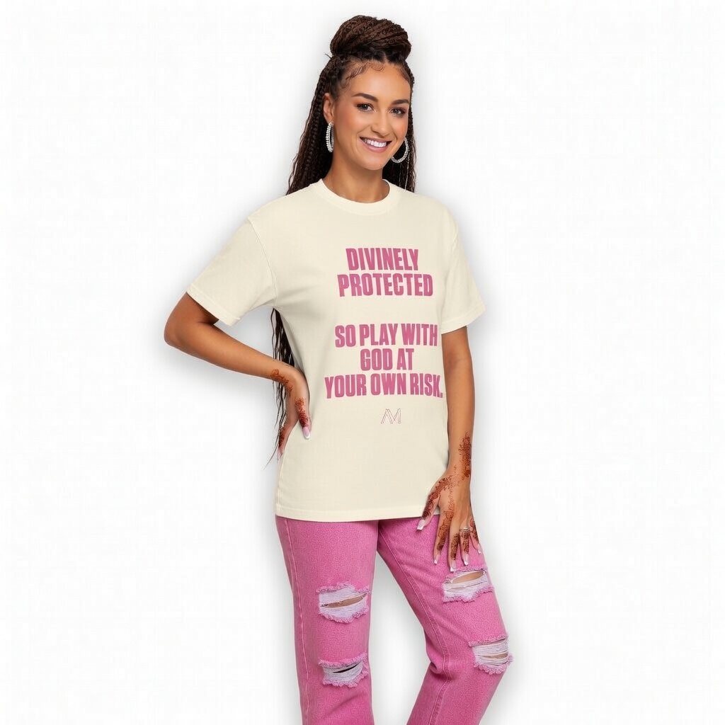 DIVINELY PROTECTED IVORY TEE