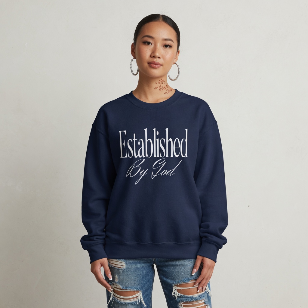 Established By God Navy Sweatshirt