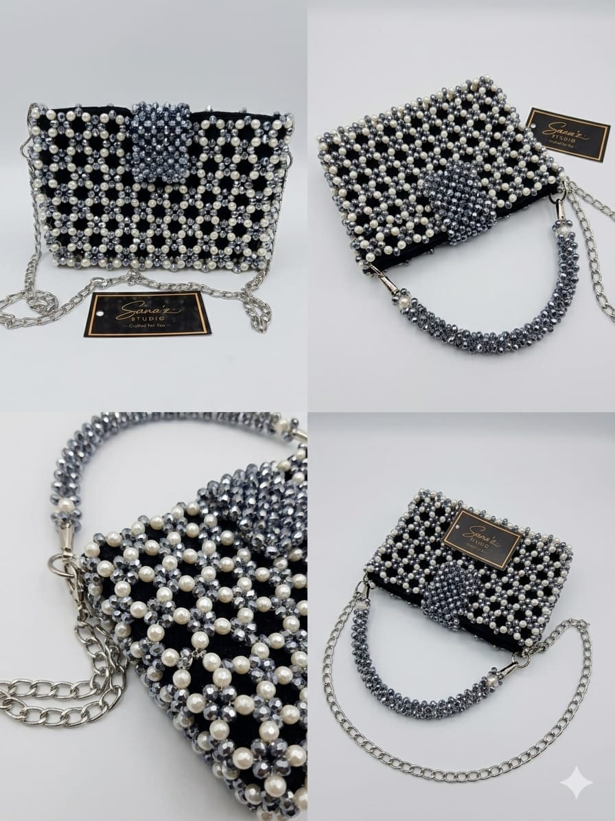 Sana'z Luxe Pearl Cage Clutch