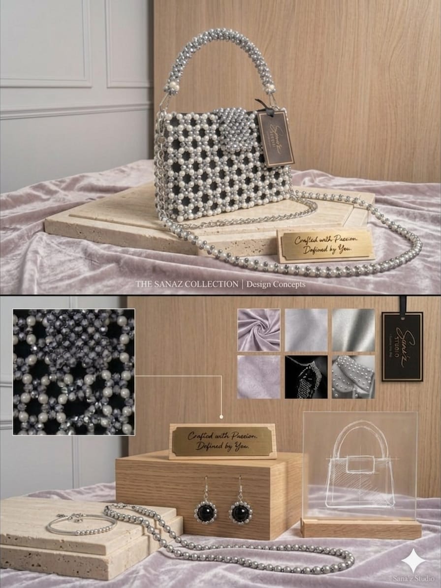 Sana'z Luxe Pearl Cage Clutch