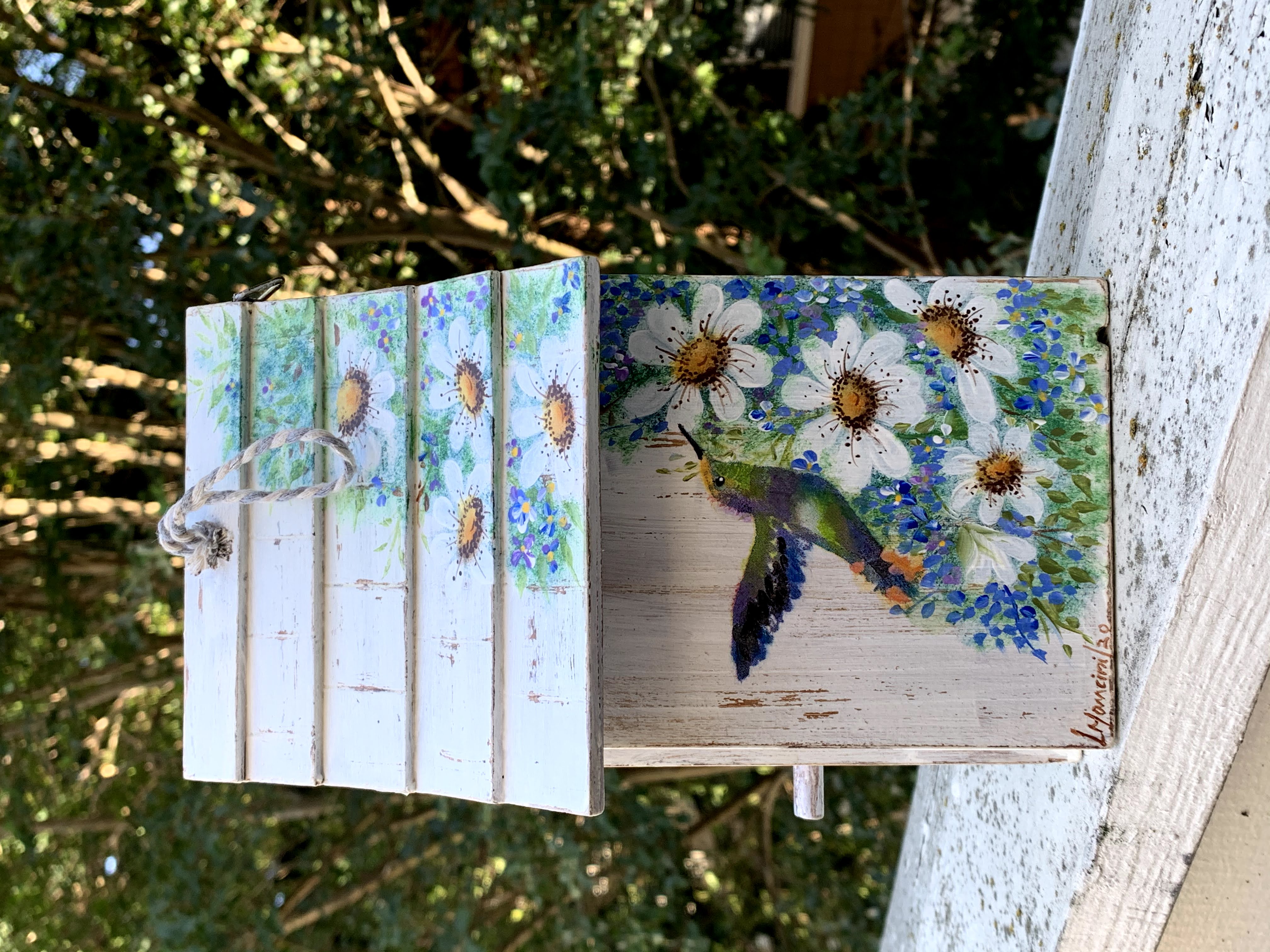 Floral Painted Birdhouse