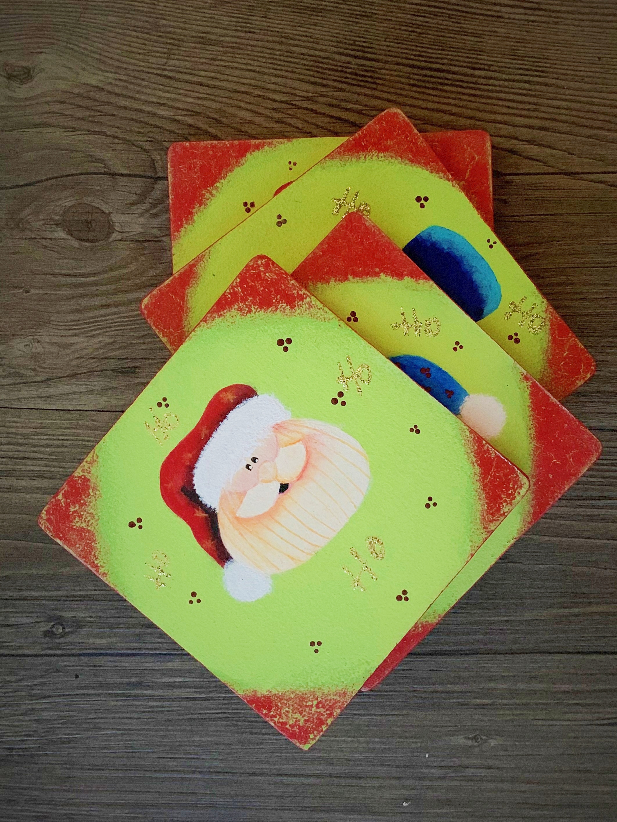 Santa Claus Square Coasters