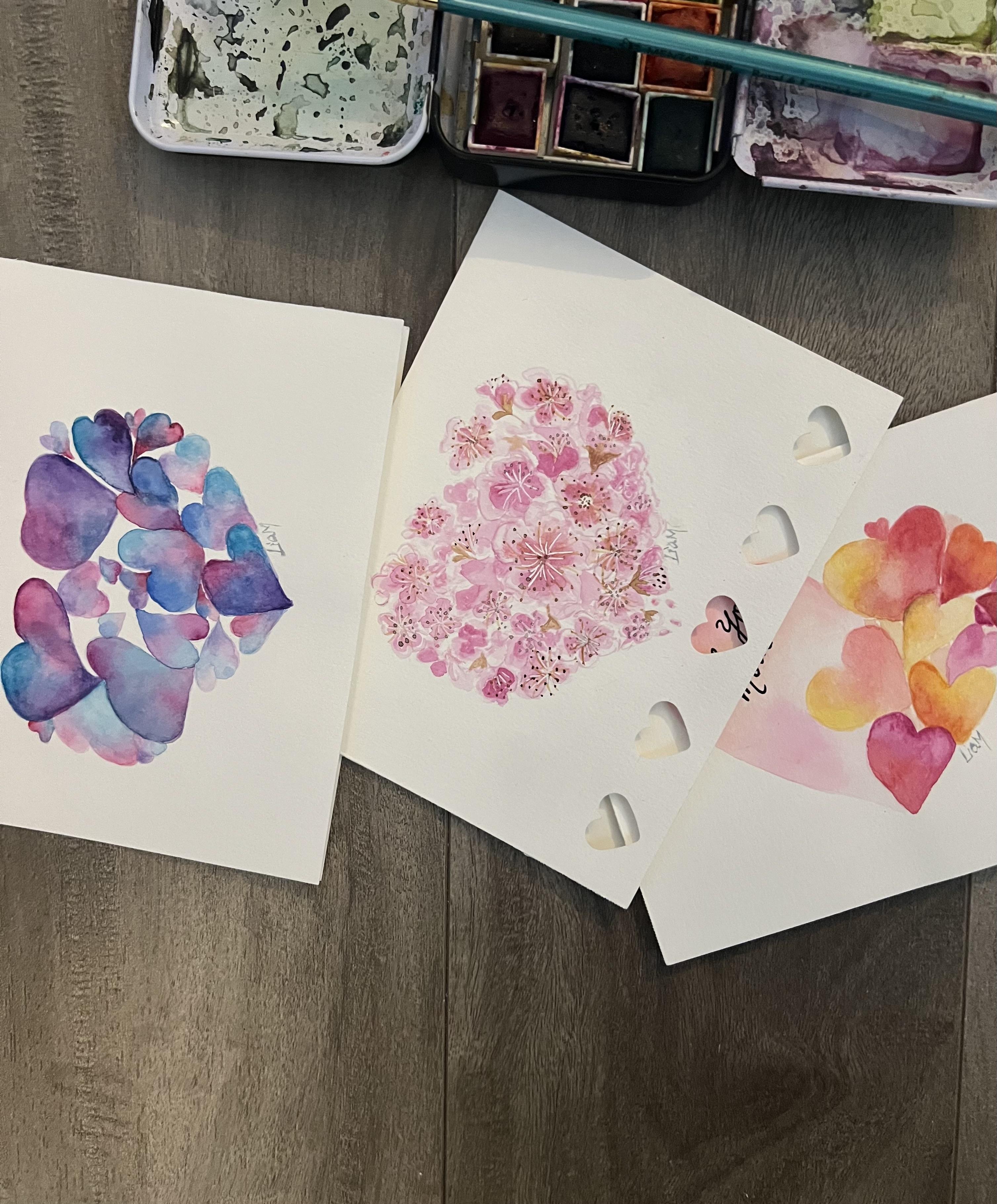 Watercolor Heart Art Prints