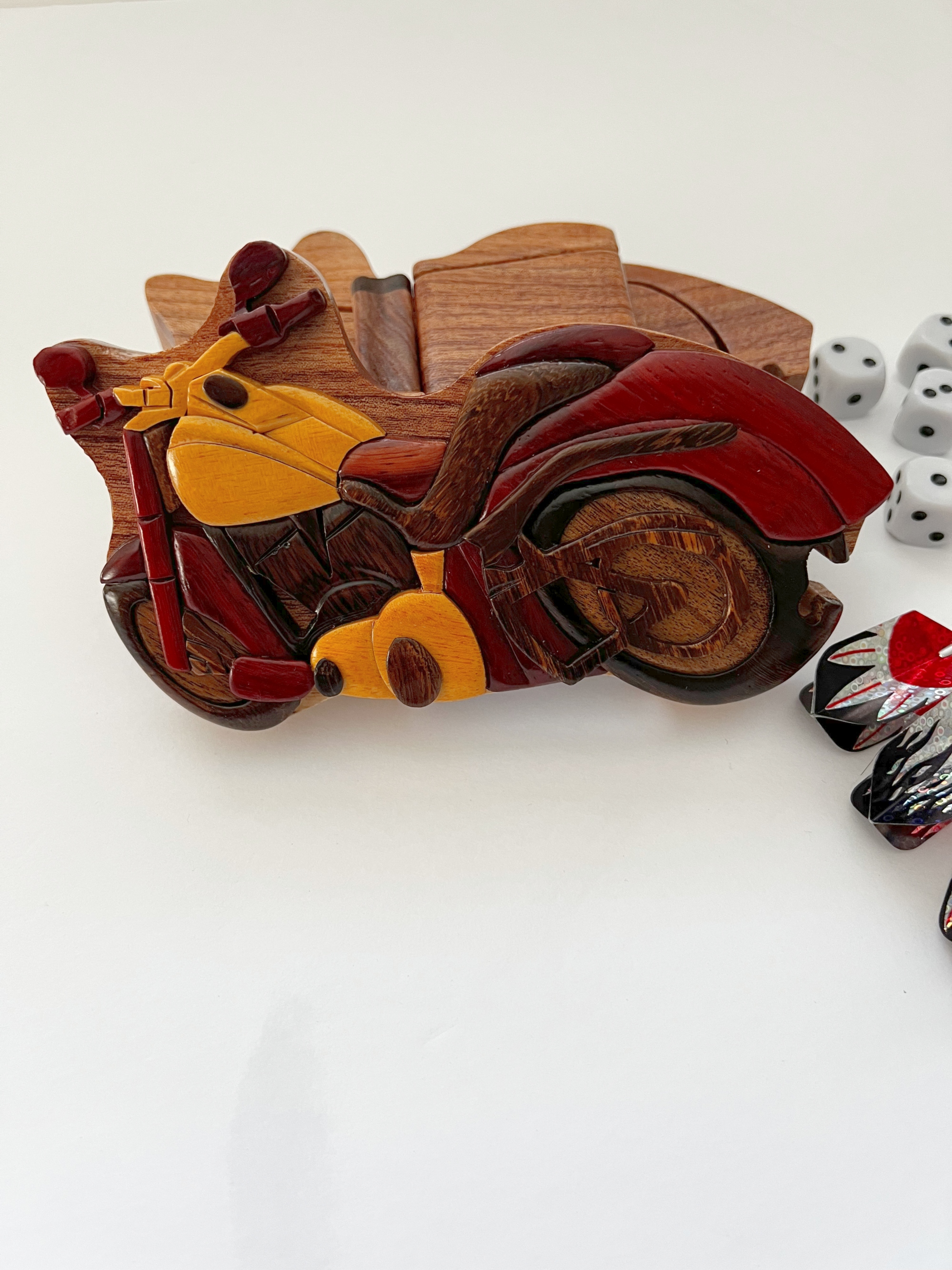 Wooden Motorcycle Puzzle Box