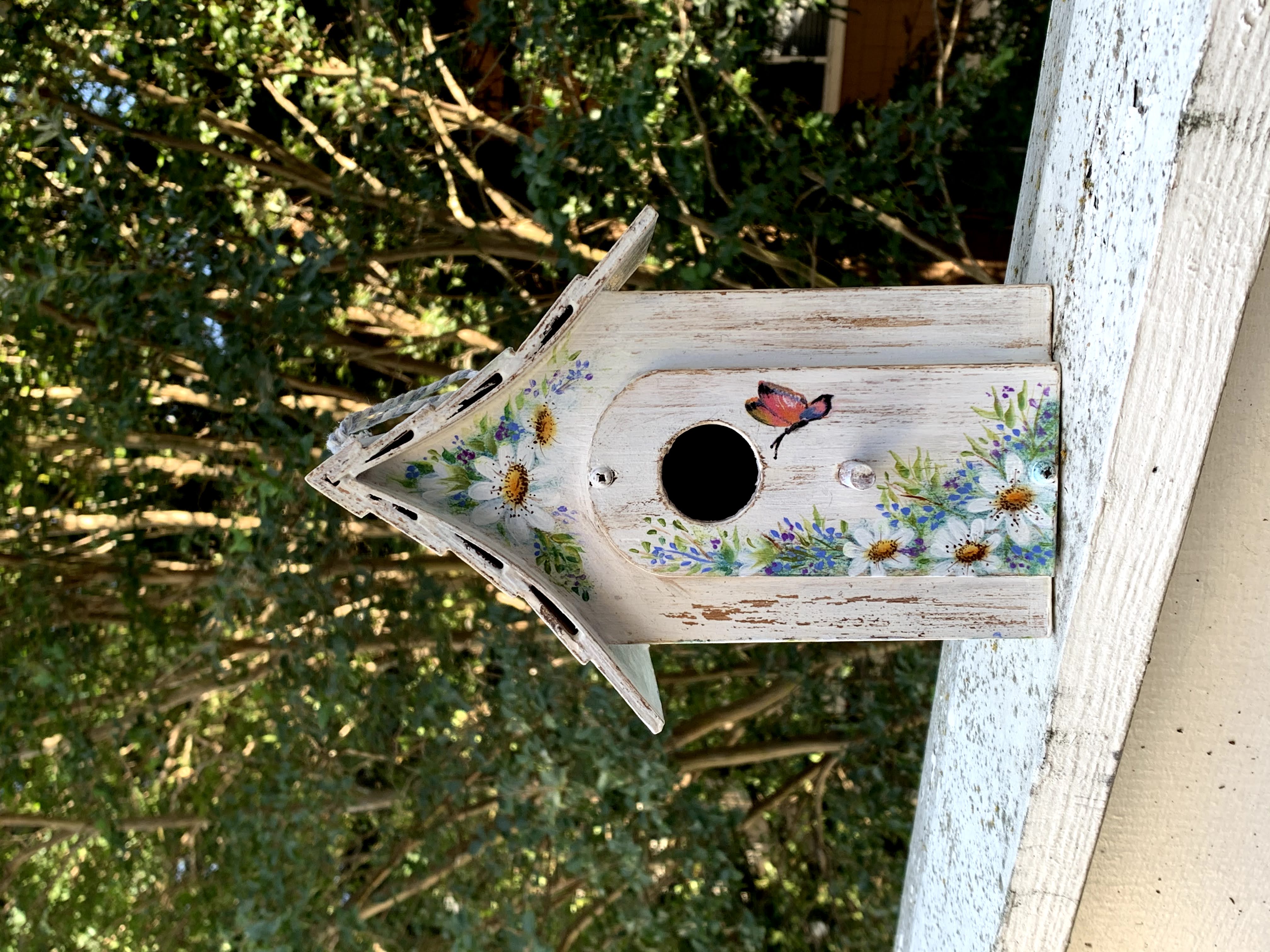 Floral Painted Birdhouse