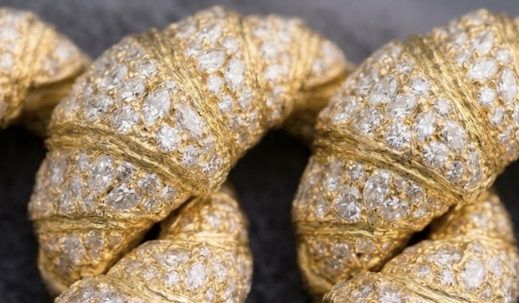 16mm 14k Croissant Cuban Link Diamond Chain 