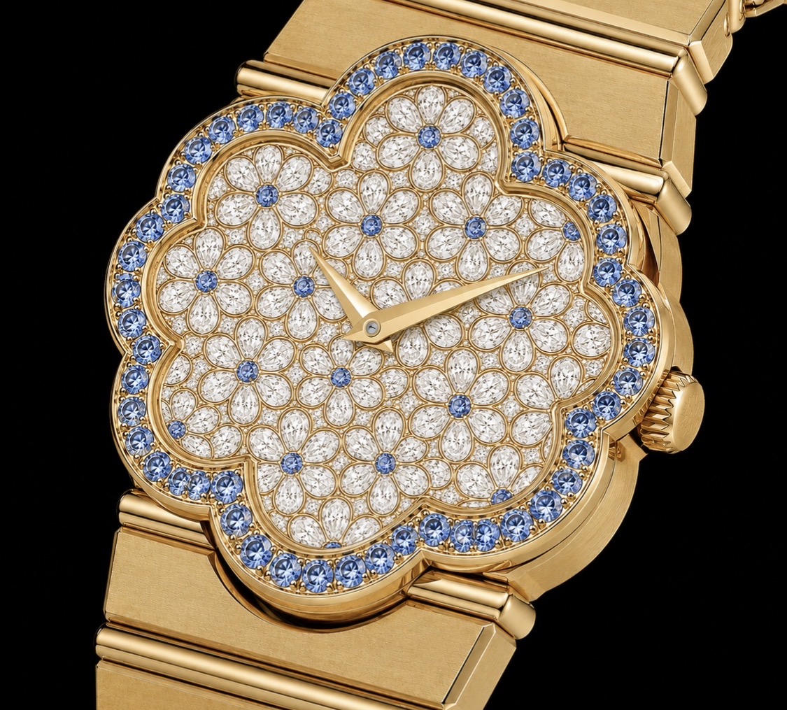 18k Flower Set Diamond Watch 