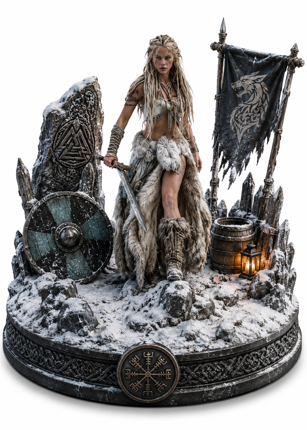 Lagertha 3D Hand-Painted Figurine | Viking Shieldmaiden Statue | Norse Warrior Collectible | Handmade Nordic Display