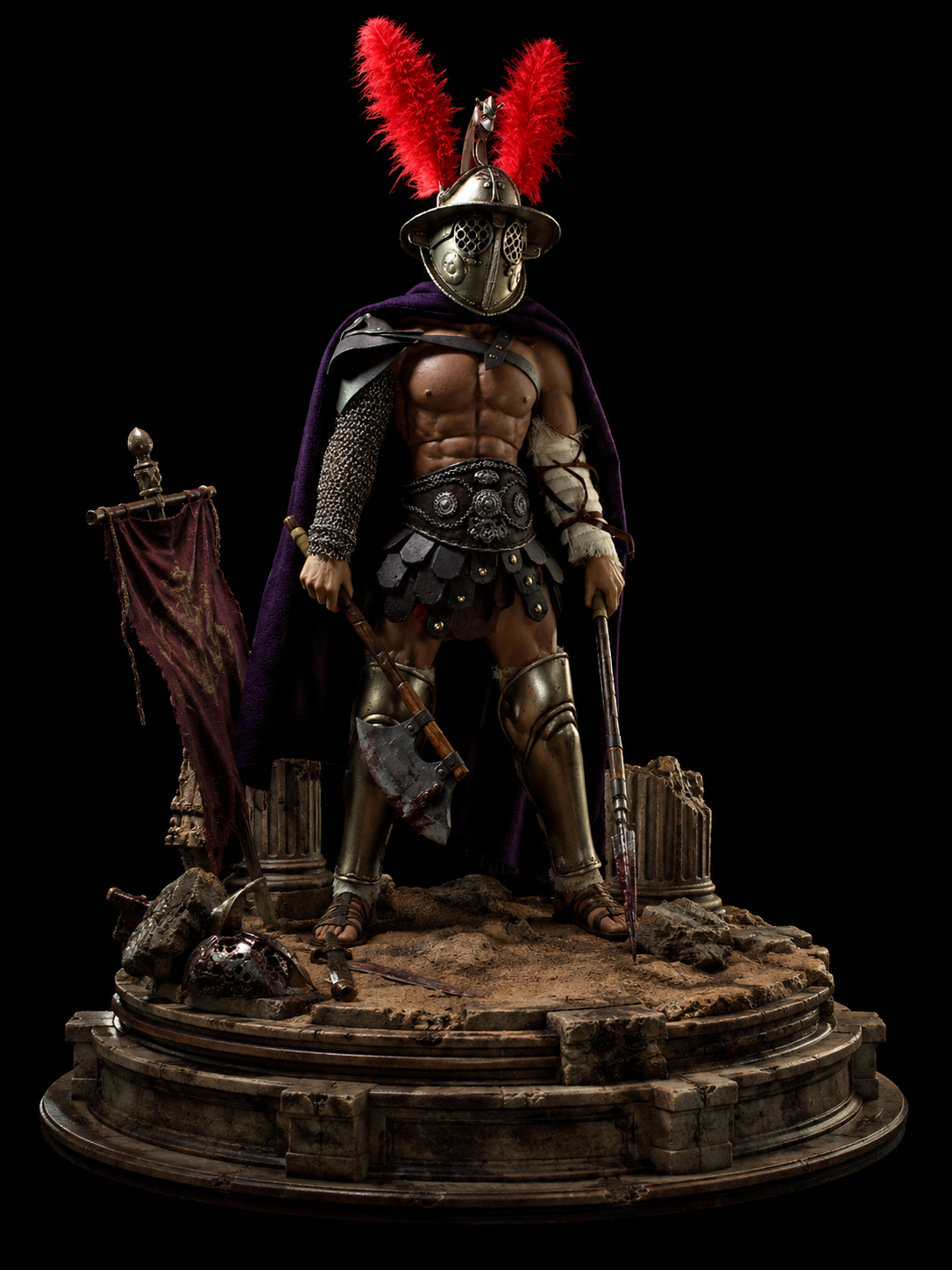 Priscus 3D Gladiator Statue | Legendary Roman Arena Champion Collectible | Ancient Rome Warrior Figure | Gladiator Battle Sculpture | Historical Decor