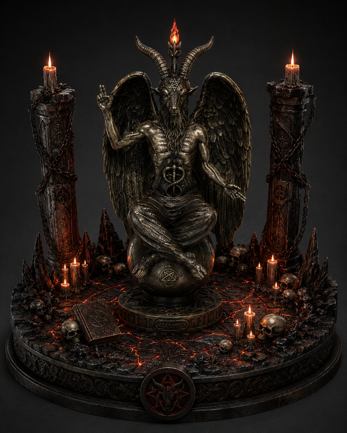 Baphomet 3D Statue | Hand-Painted Occult Collectible | Gothic Demon Sculpture | Dark Fantasy Decor | Esoteric Display Figure