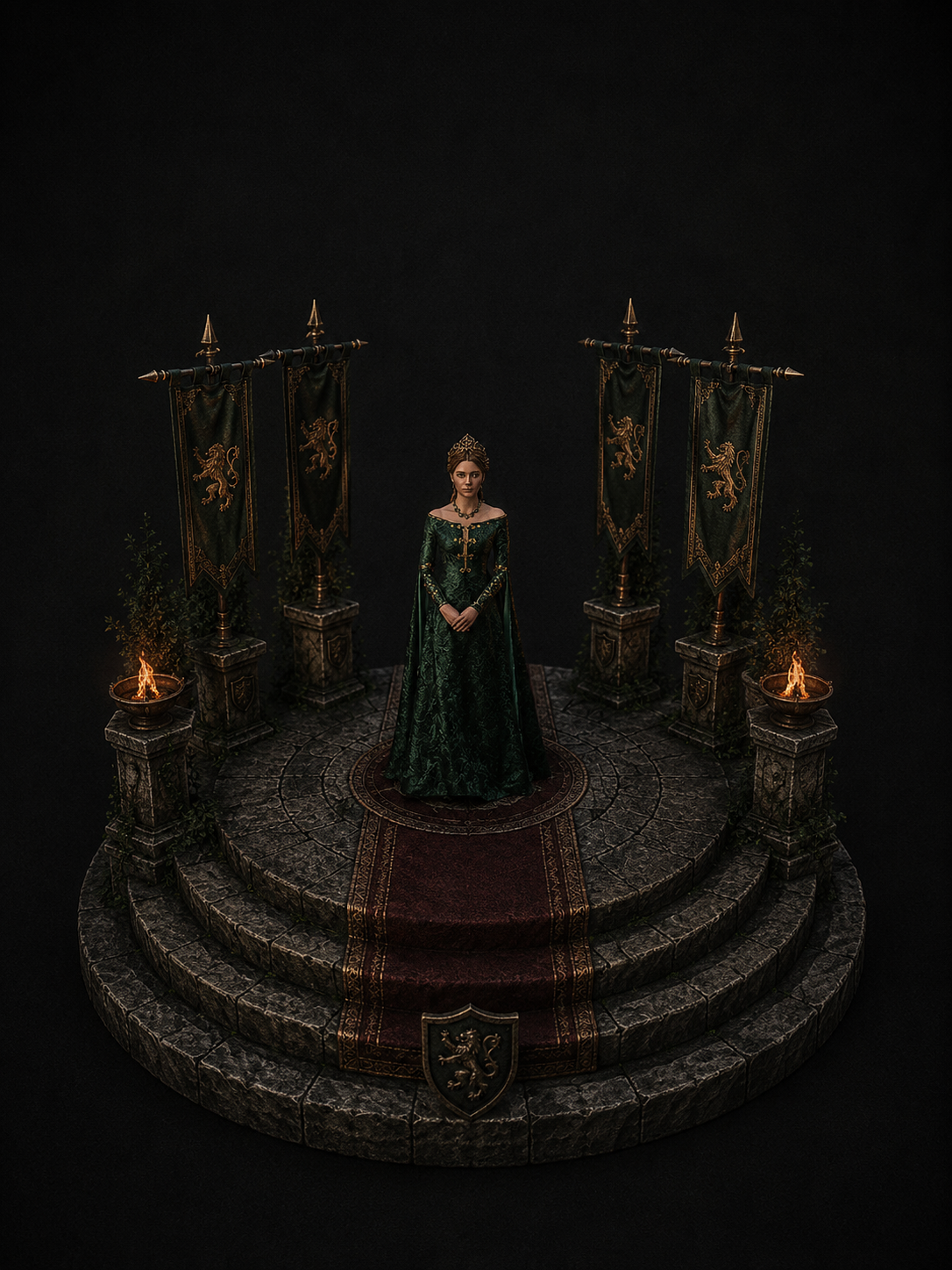 Alicent Hightower 3D Figurine | Hand Painted Fantasy Queen Collectible | Royal Display Statue | Medieval Castle Decor