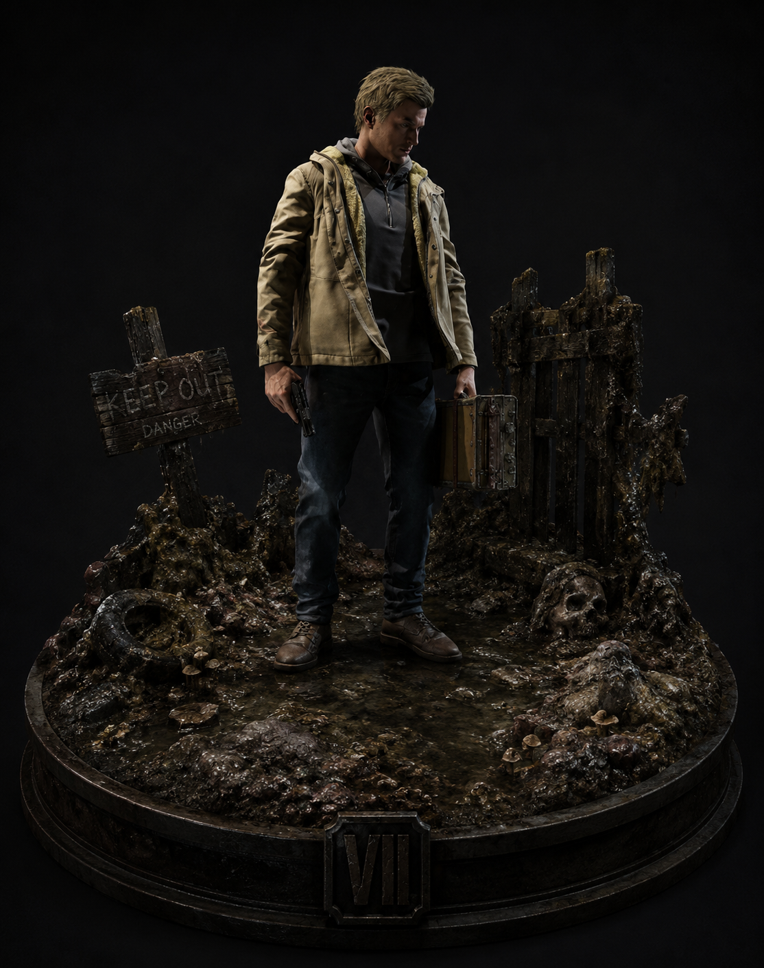 Ethan Winters Mold Village 3D Hand-Painted Figurine | Resident Evil 7 Inspired Statue | Handmade Horror Collectible