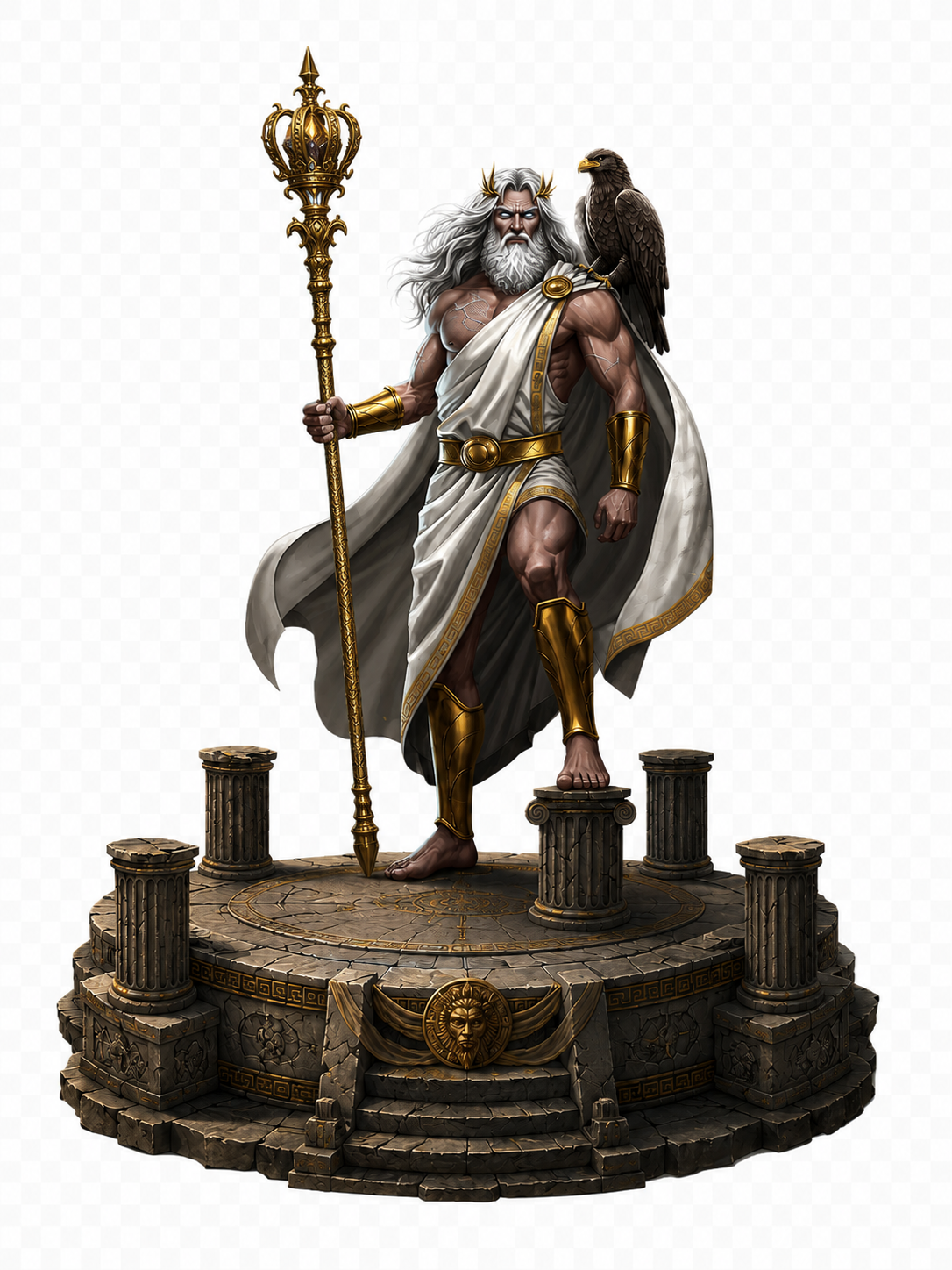 Zeus 3D Statue | Hand Painted Greek Mythology Figurine | King of the Gods Collector Display | Ancient Greece Decor