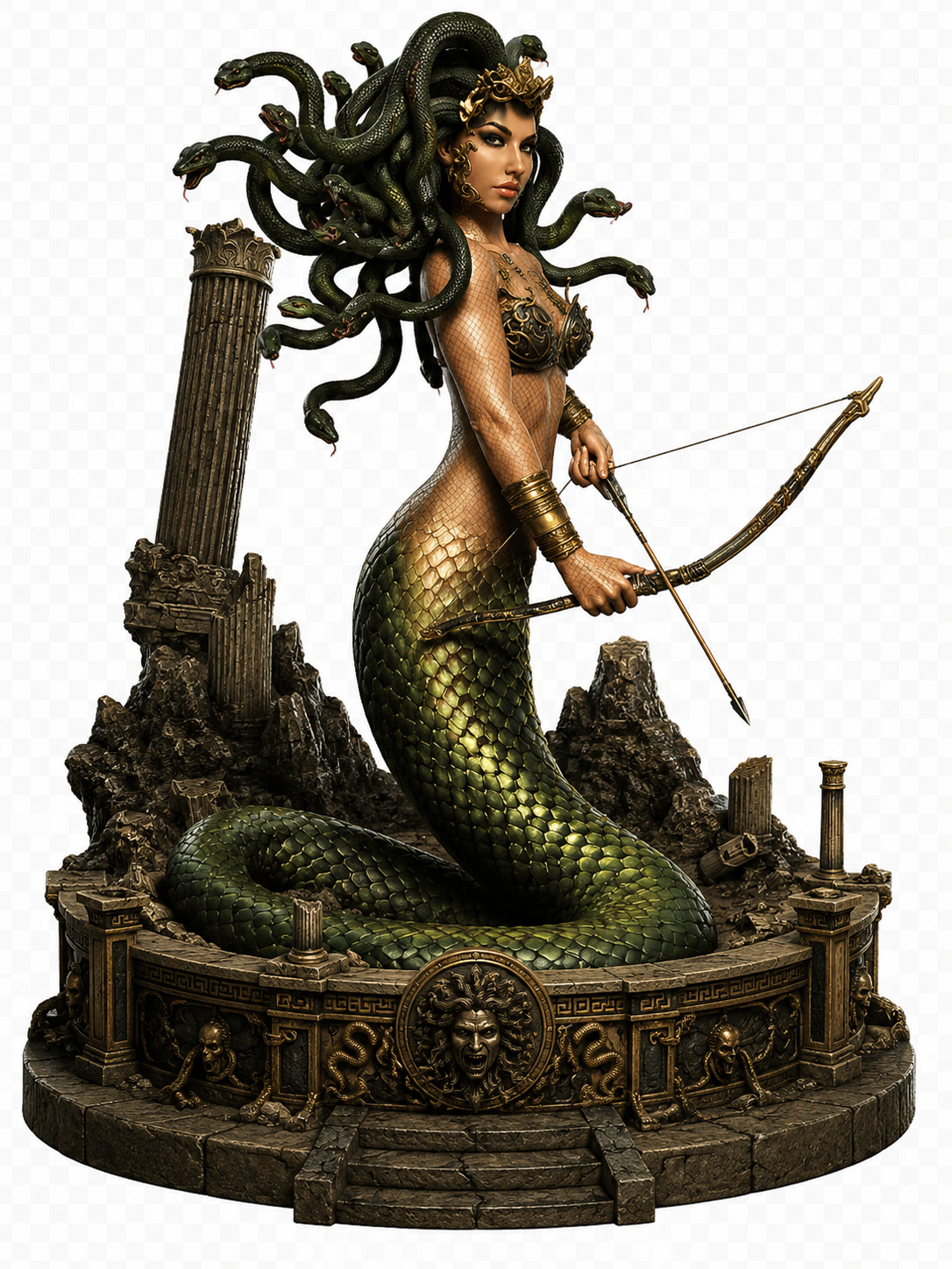 Medusa 3D Statue | Hand Painted Greek Mythology Figurine | Gorgon Collector Display | Ancient Greece Decor