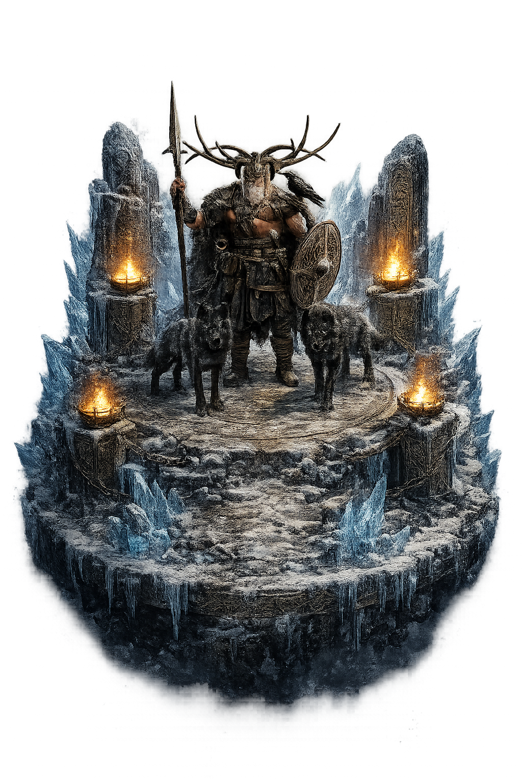 Odin 3D Hand-Painted Figurine | Allfather Norse Mythology Statue | Viking God Collectible | Handmade Fantasy Display