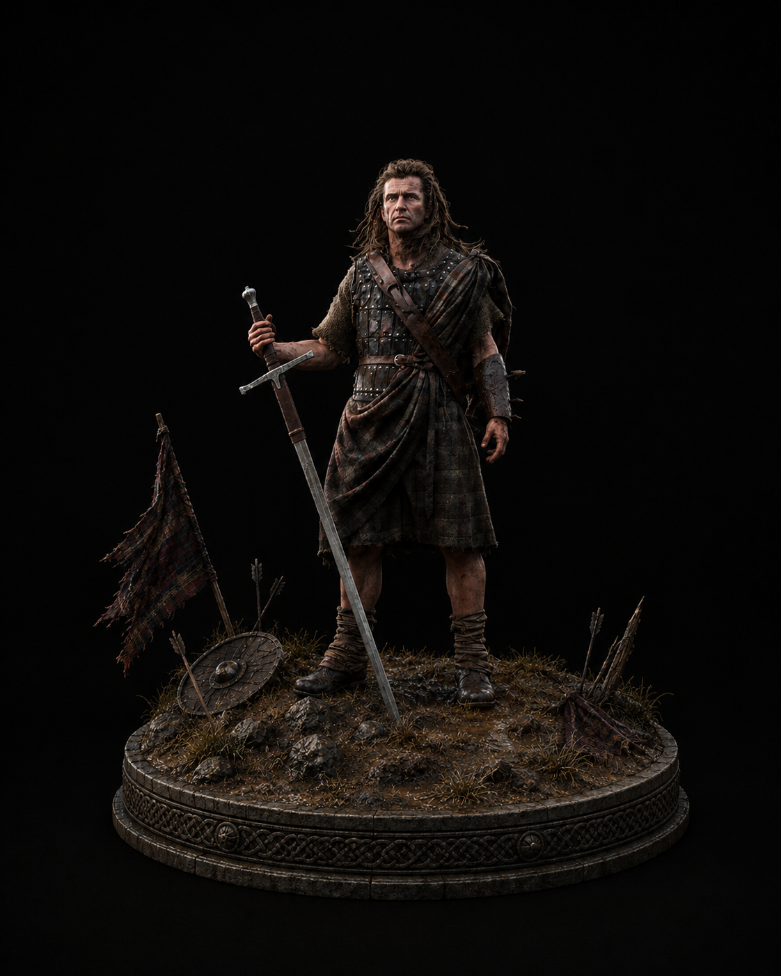 William Wallace Statue | Scottish Warrior Collectible | Braveheart Inspired Medieval Hero Figure | First War of Scottish Independence Sculpture | Scottish History Decor