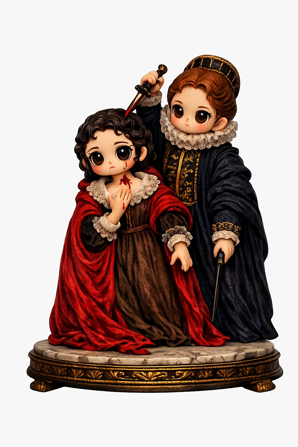The Red Queen Kills Seven Times 3D Hand-Painted Figurine | Lady Margaret Beaufort & The Princes in the Tower | Gothic Tudor Fan Art Statue