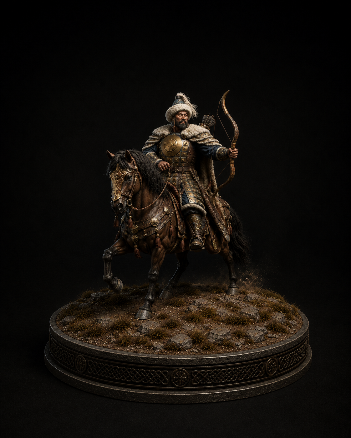 Subutai 3D Statue | Mongol General Collectible | Legendary Commander of Genghis Khan Figure | Medieval Cavalry Warrior Sculpture | Historical Military Leader Decor