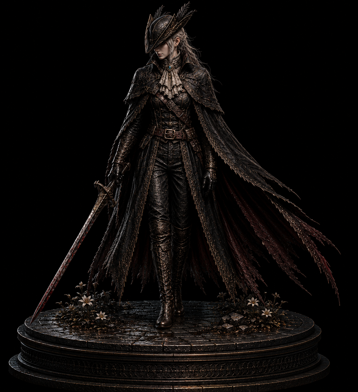 Lady Maria Inspired Statue | Astral Clocktower Hunter Figure | Gothic Horror Collectible | Bloodborne Inspired Decor | Soulsborne Gamer Gift