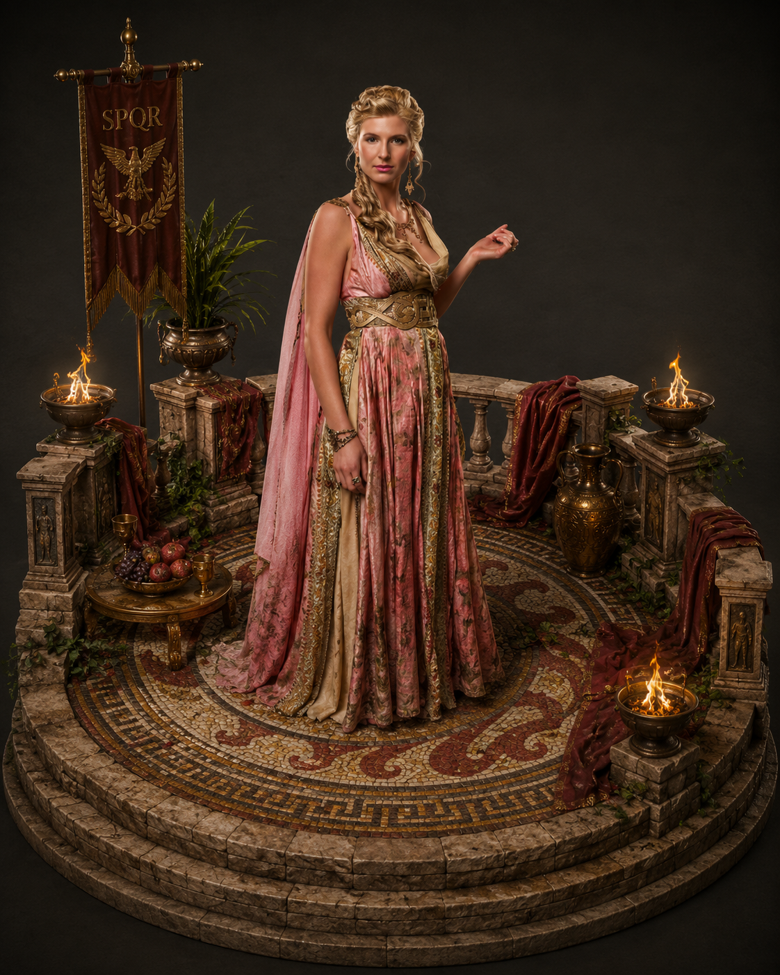 Ilithyia from Spartacus 3D Hand-Painted Diorama | Roman Noblewoman Collectible | Historical TV Series Miniature Statue