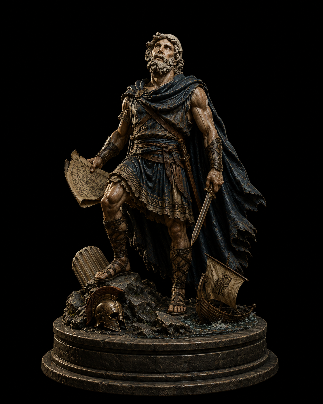 Odysseus Greek Hero Statue | King of Ithaca Collectible | Ancient Greece Warrior Figure | Trojan War Legend Decor | Greek Mythology Gift