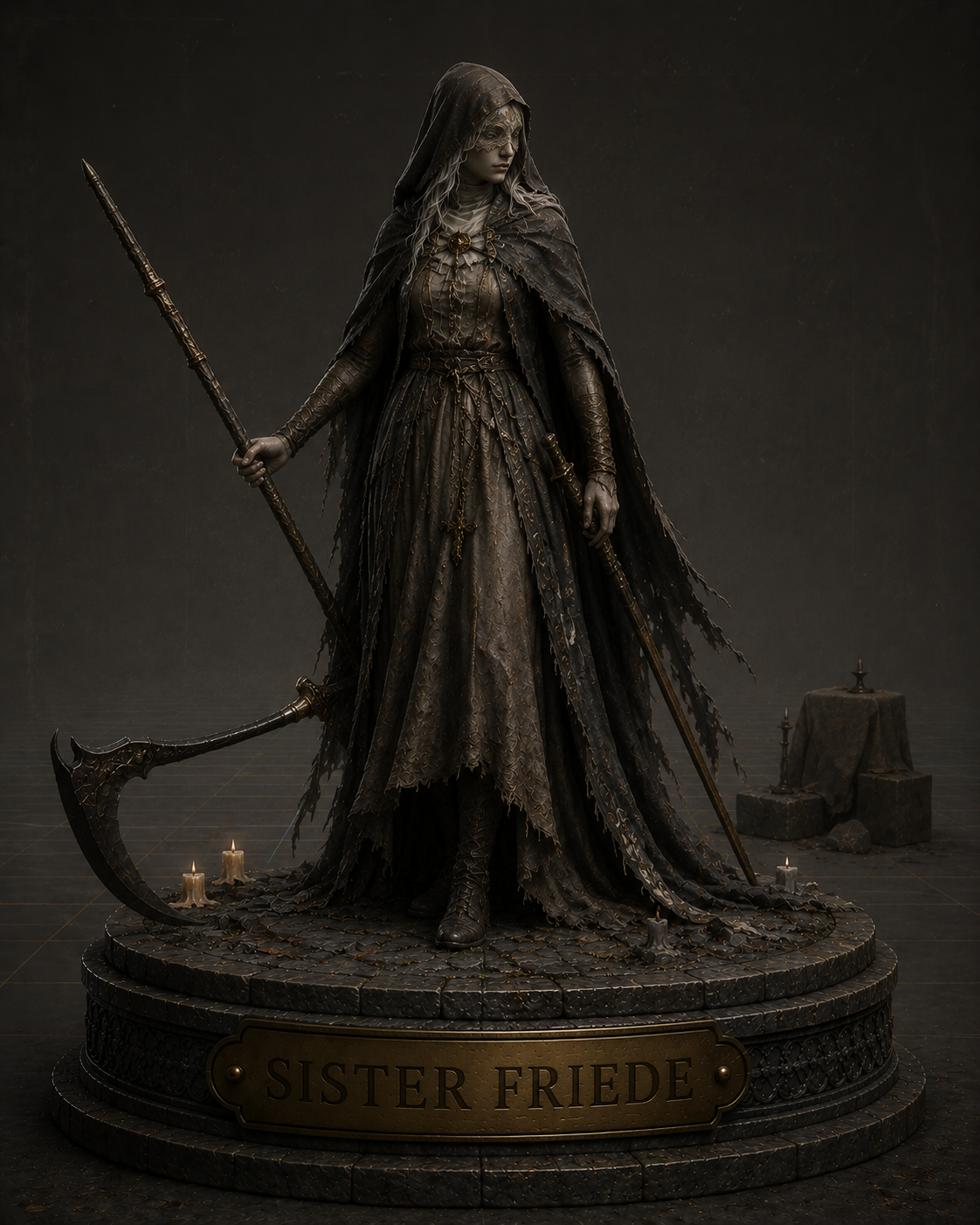 Sister Friede Inspired Statue | Ashes of Ariandel Collectible Figure | Dark Souls Inspired Boss Display | Soulsborne Decor | Gamer Gift