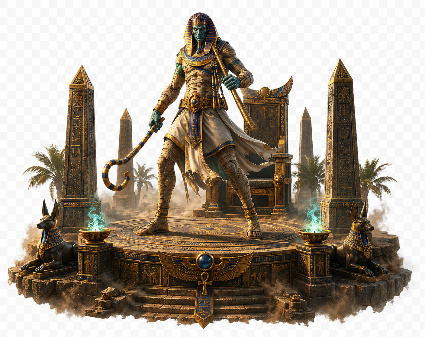 Osiris 3D Statue | Hand Painted Egyptian God Collectible | Lord of the Underworld Display Figure | Ancient Egypt Mythology Decor
