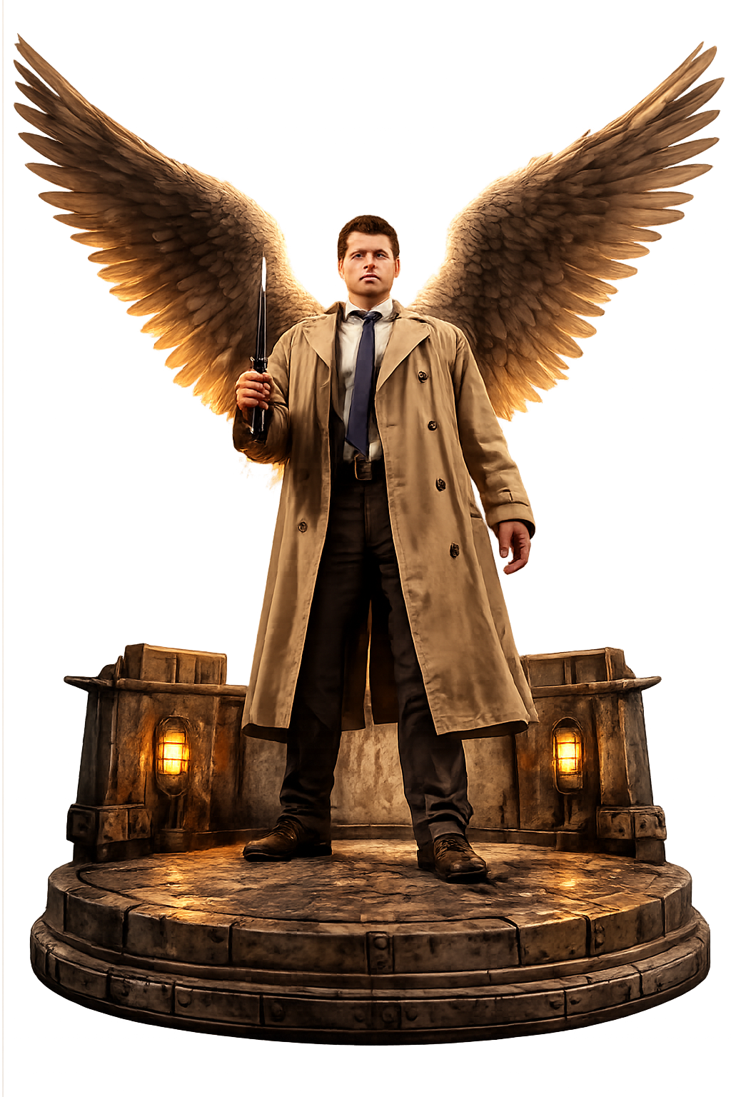 Castiel 3D Hand-Painted Figurine | Angel of the Lord Fan Art Statue | Supernatural Inspired Collectible | Handmade Fantasy Display