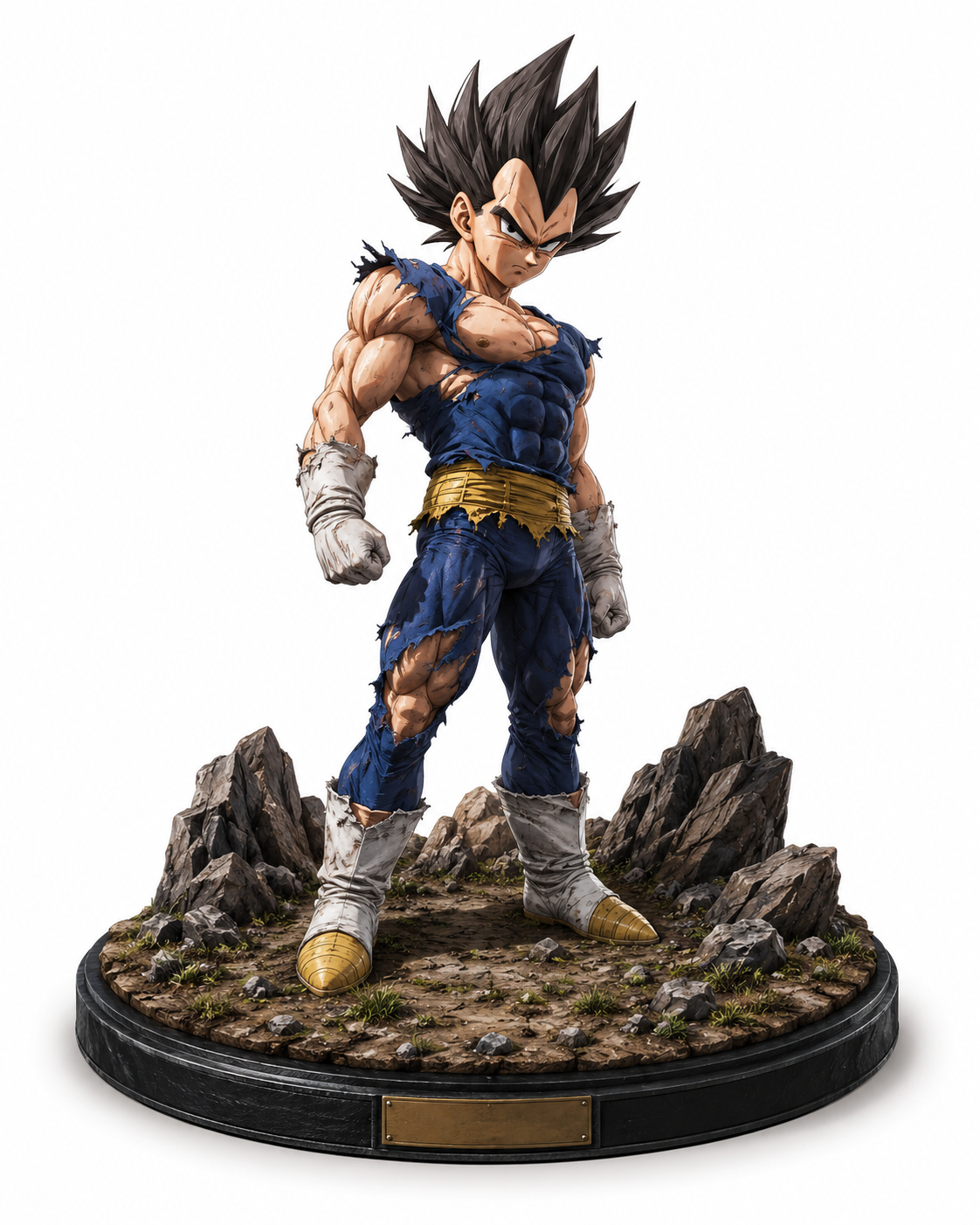 Vegeta Battle Damaged 3D Statue | Dragon Ball Z Anime Collectible | Hand Painted Figure | Warrior Display | Fan Art Gift