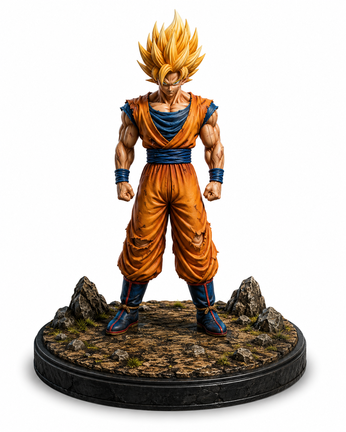 Super Saiyan Goku 3D Statue | Dragon Ball Z Anime Collectible | Hand Painted Figure | Warrior Display | Fan Art Gift