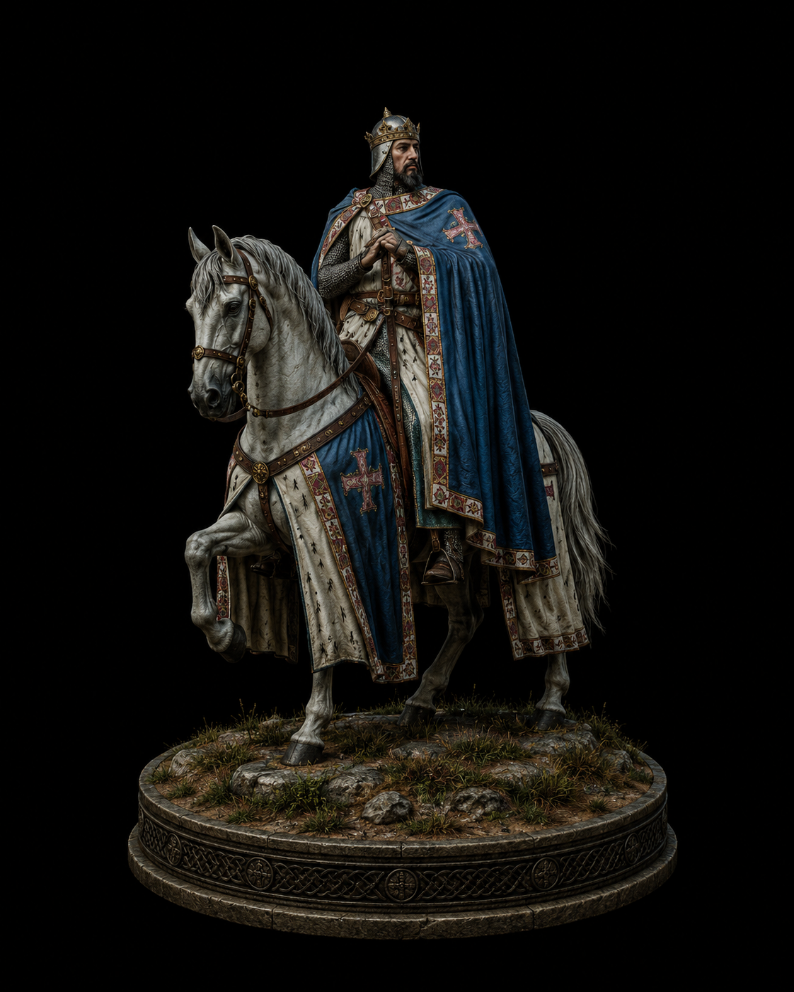 Godfrey of Bouillon 3D Statue | First Crusade Knight Collectible | Medieval Crusader King Figure | Jerusalem Warrior Sculpture | Christian Knight Decor