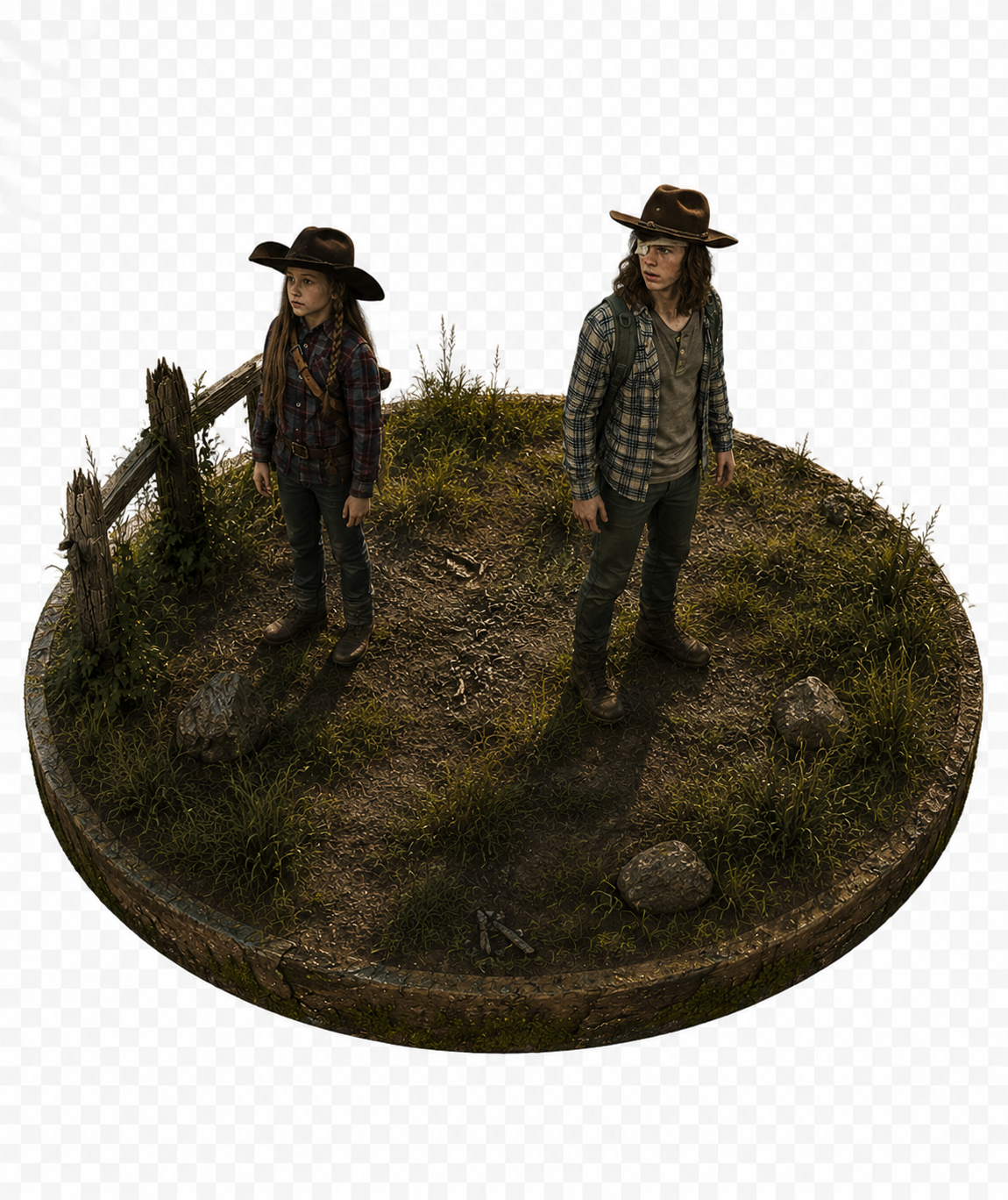 Carl & Judith Grimes 3D Statue | Zombie Apocalypse Siblings | Hand-Painted Collector Figure | Survival Display | Post-Apocalyptic Decor