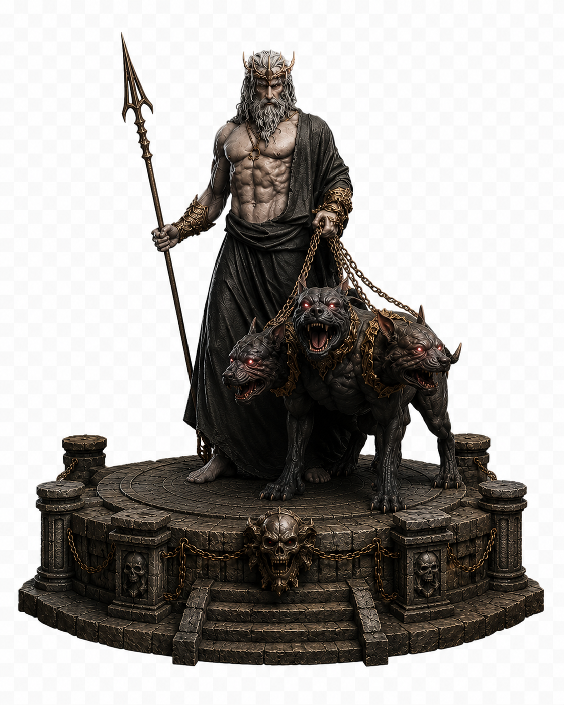 Hades, God of the Underworld 3D Figurine | Hand Painted Greek Mythology Statue | Cerberus Display | Ancient Greece Collector Gift