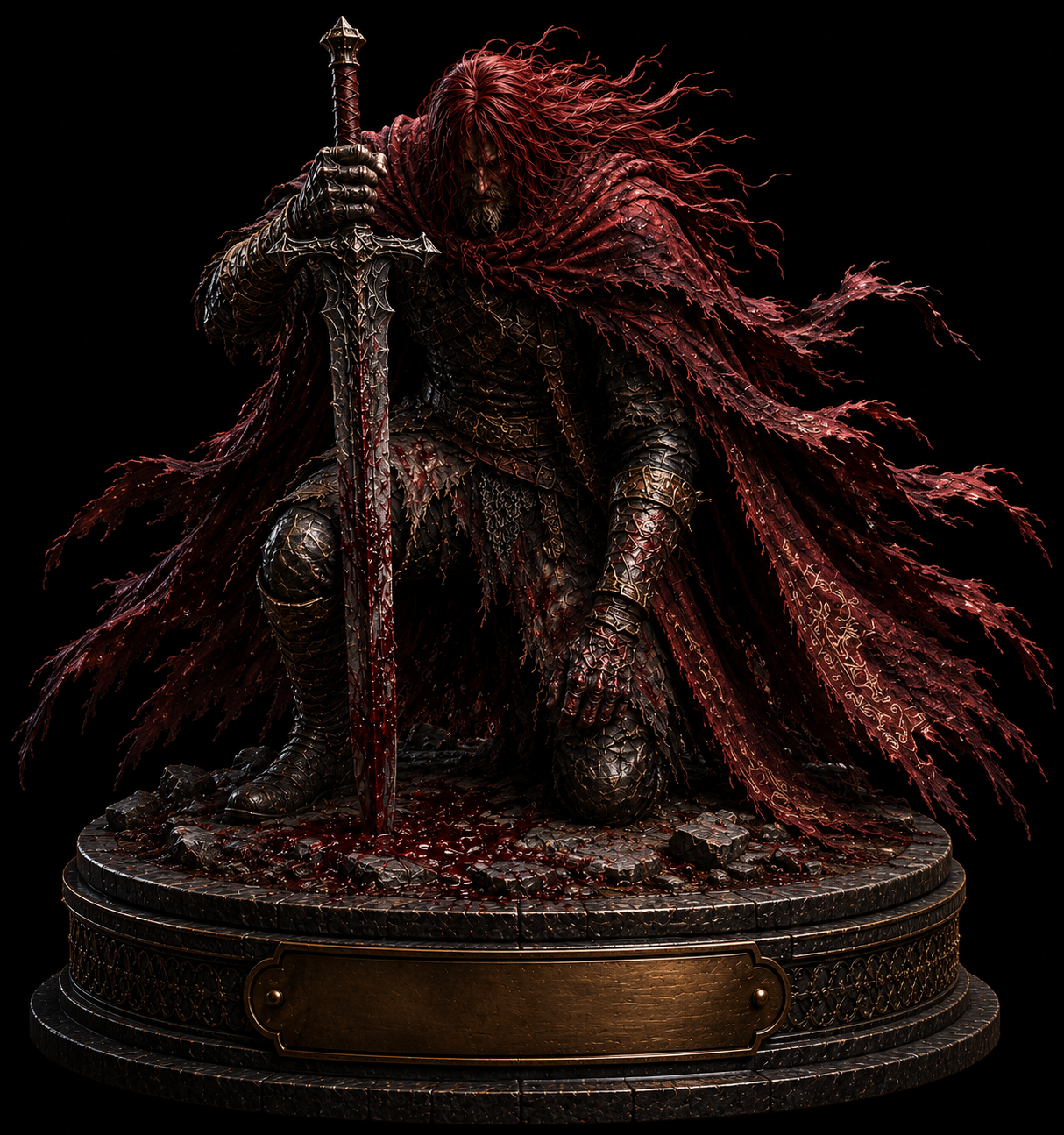 Slave Knight Gael Statue | Dark Souls III Collectible Figure | Soulsborne Boss Sculpture | Dark Fantasy Gaming Decor | Gamer Gift