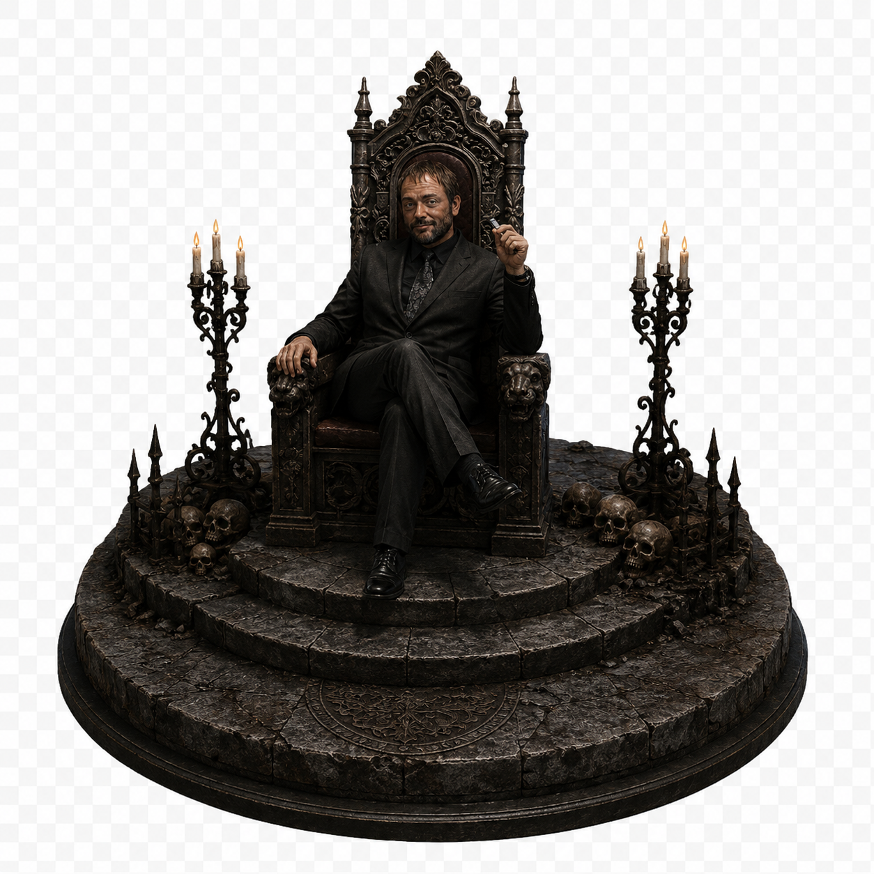 Crowley 3D Hand-Painted Figurine | King of Hell Fan Art Statue | Supernatural Inspired Collectible | Handmade Gothic Display