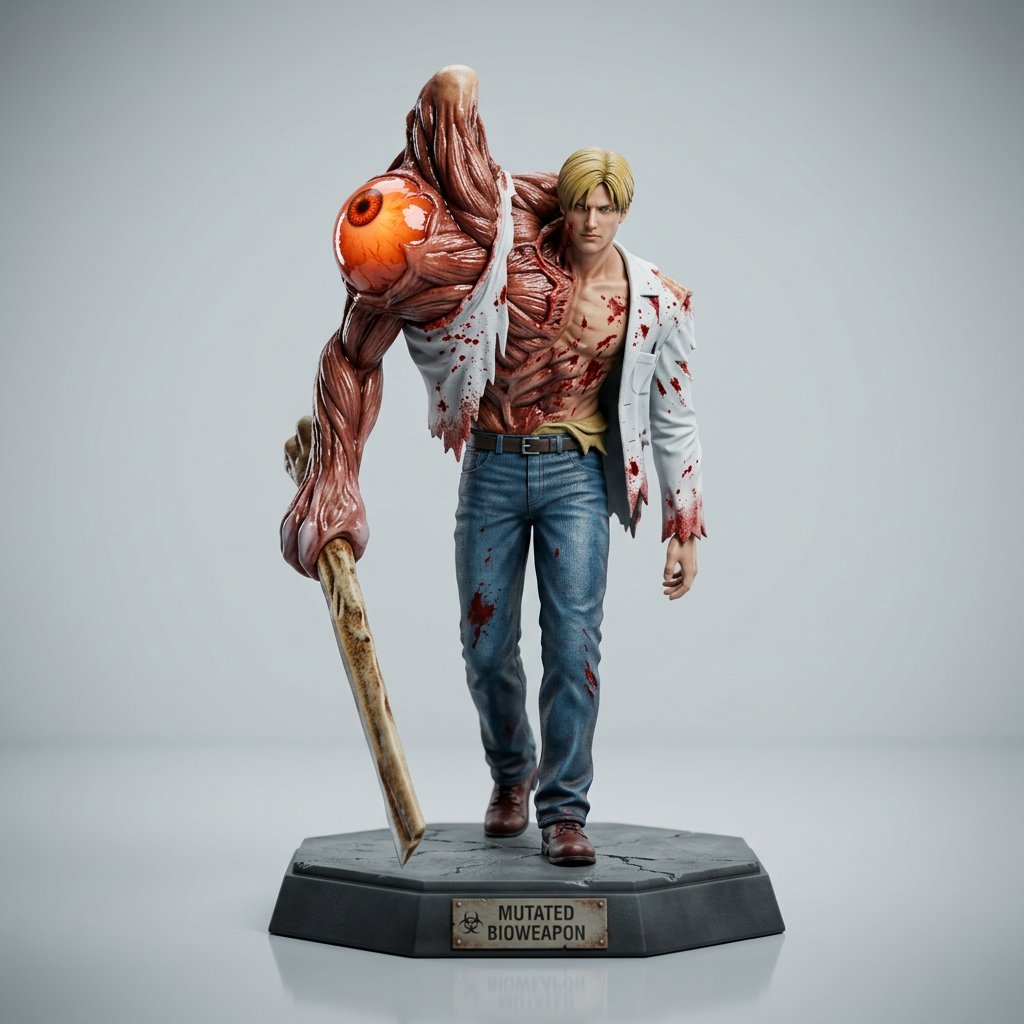 William Birkin (G-Birkin) 3D Hand-Painted Figurine | Resident Evil Inspired Mutated Bioweapon Statue | Handmade Horror Collectible