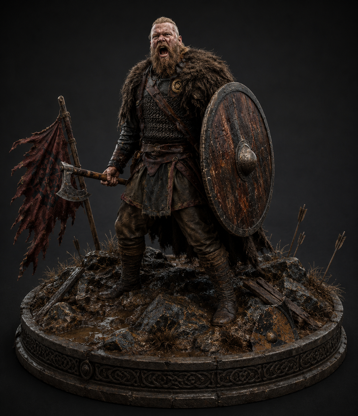Bjorn Ironside 3D Statue | Viking Warrior Collectible | Norse Raider Figure | Legendary Son of Ragnar Sculpture | Viking History Decor