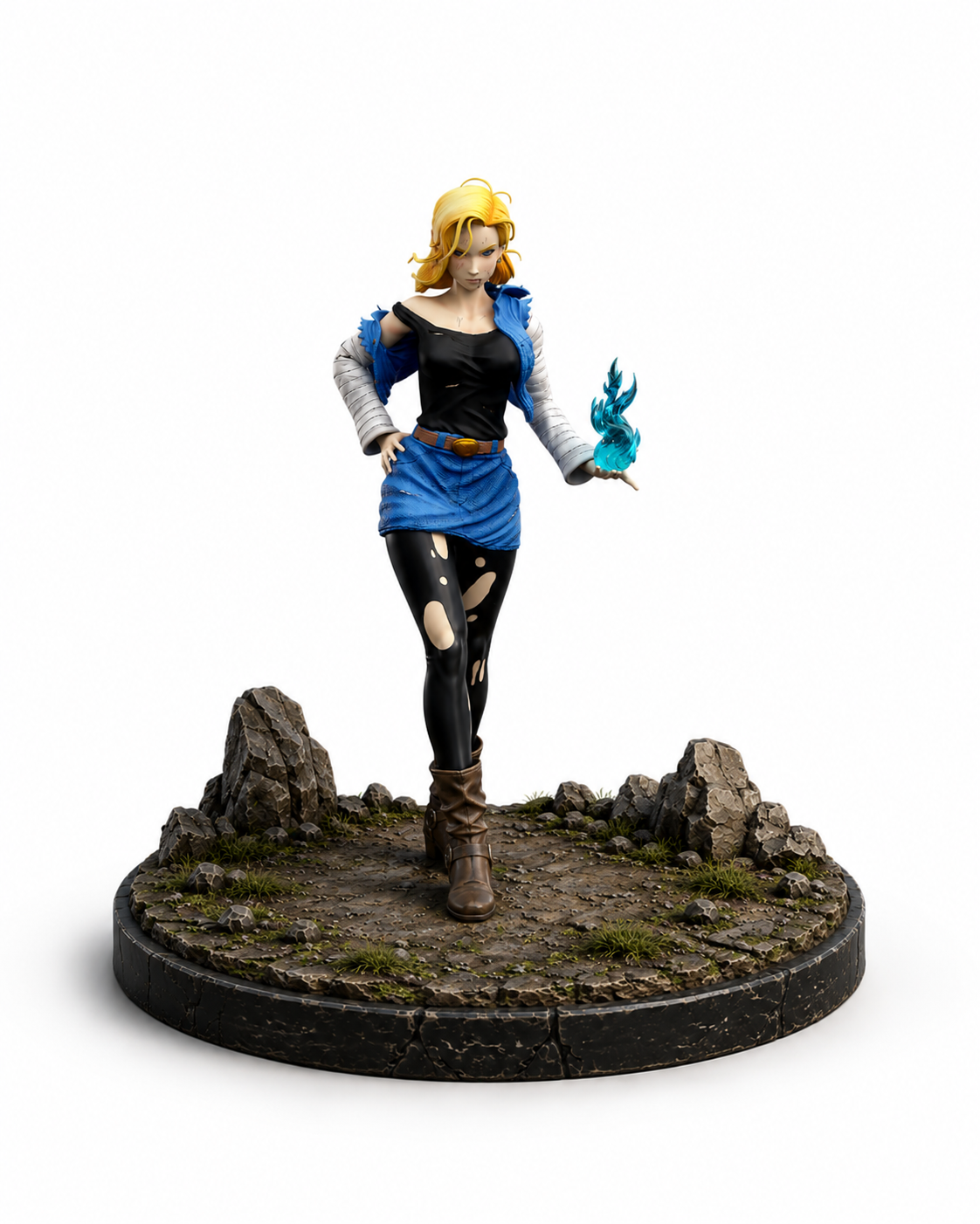 Android 18 3D Statue | Dragon Ball Z Anime Collectible | Hand Painted Figure | Manga Display | Fan Art Gift