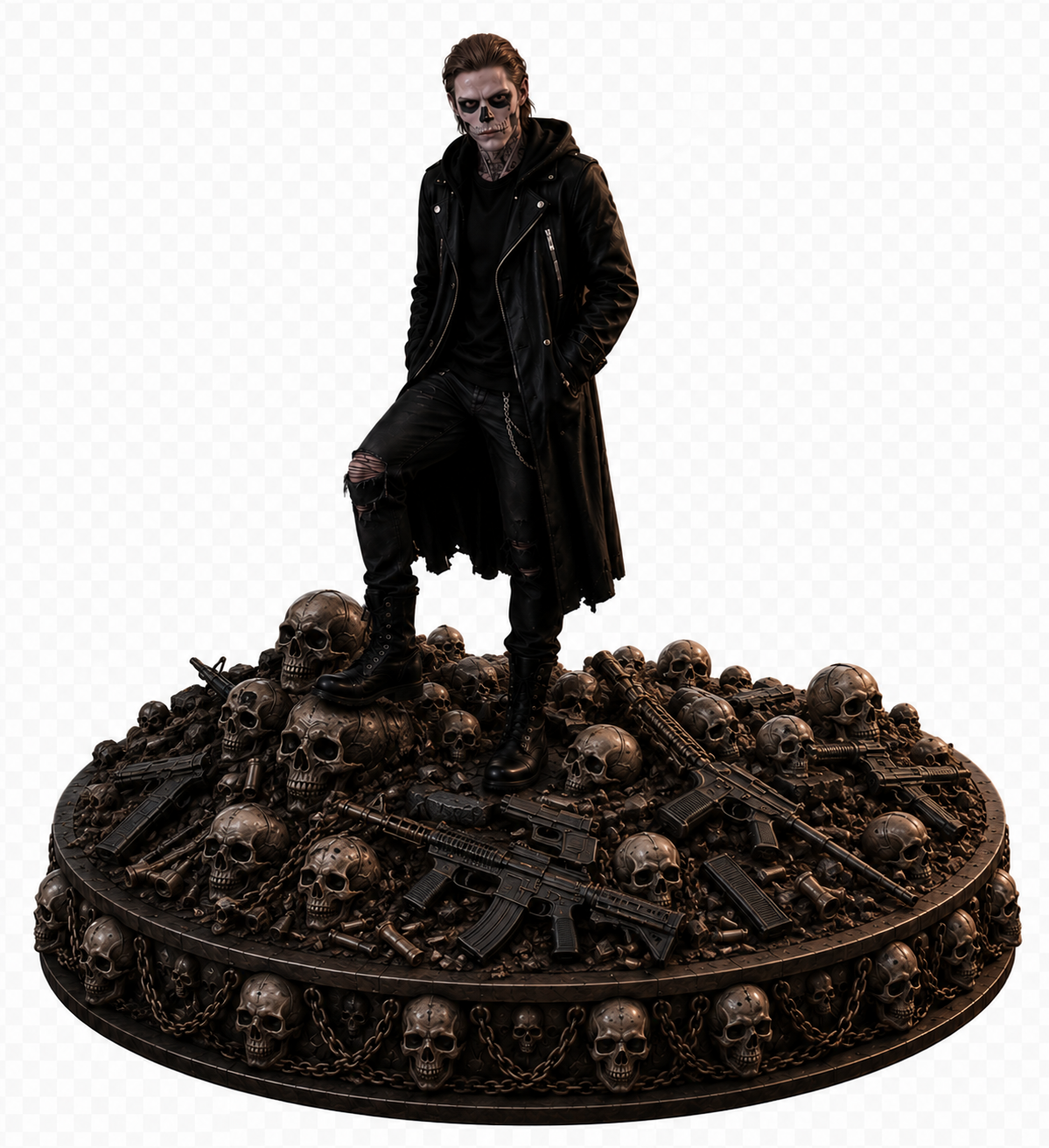 Tate Langdon Skull 3D Diorama | Gothic Horror Statue | Dark Fan Art Display | Horror Collectible | Hand Painted Figure