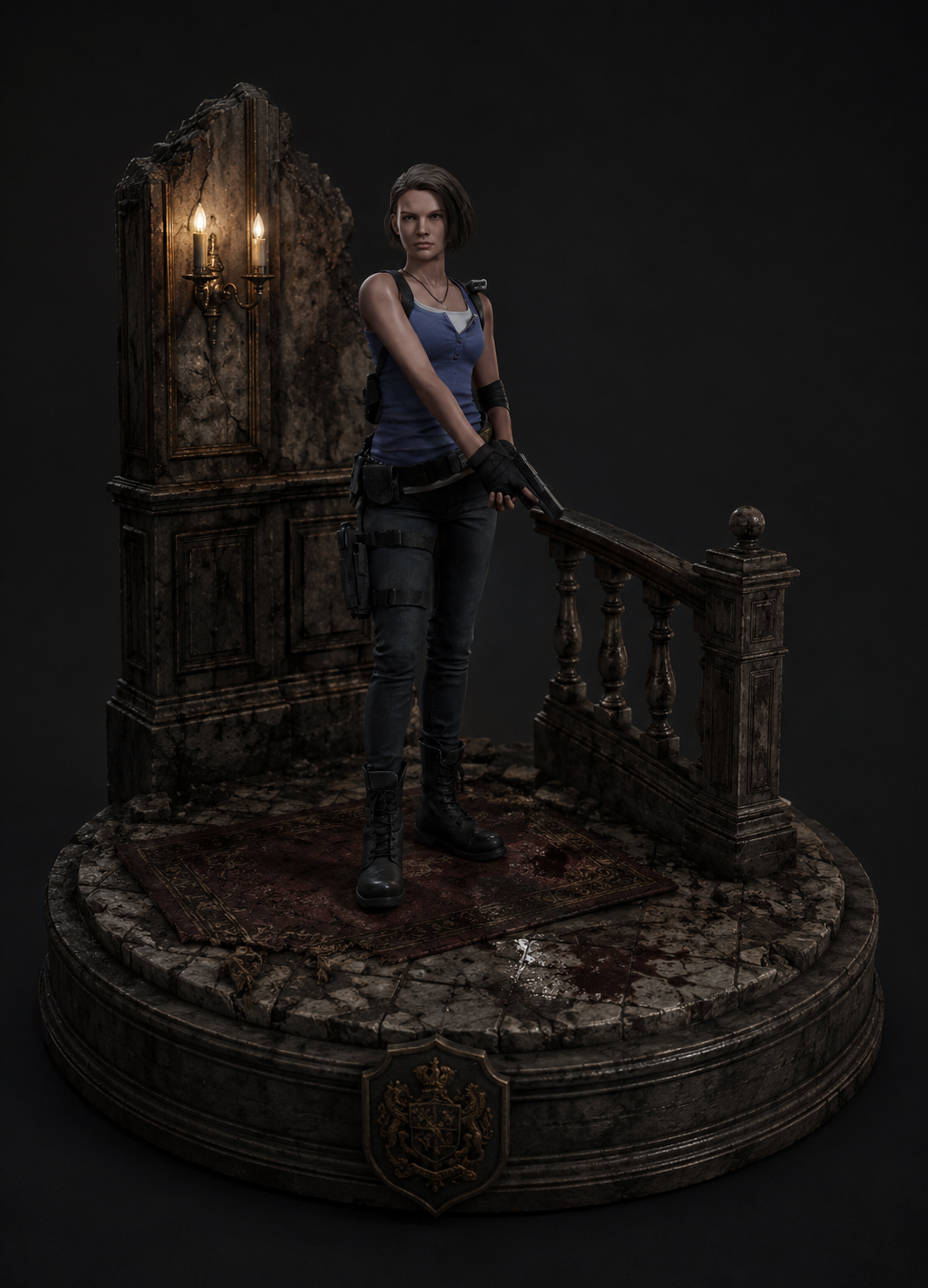 Jill Valentine Mansion Escape 3D Hand-Painted Figurine | Resident Evil 3 Inspired Statue | Handmade Horror Collectible