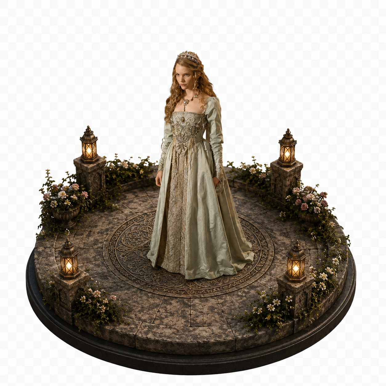 Catherine Howard 3D Hand-Painted Diorama | Tudor Queen Collectible | Renaissance Display | Historical Fan Art | Handmade Figure