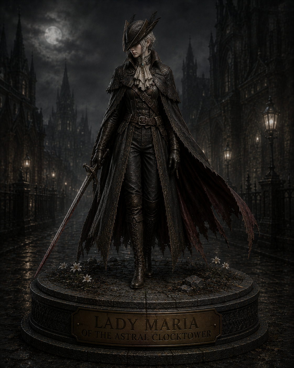 Lady Maria Inspired Statue | Astral Clocktower Hunter Figure | Gothic Horror Collectible | Bloodborne Inspired Decor | Soulsborne Gamer Gift