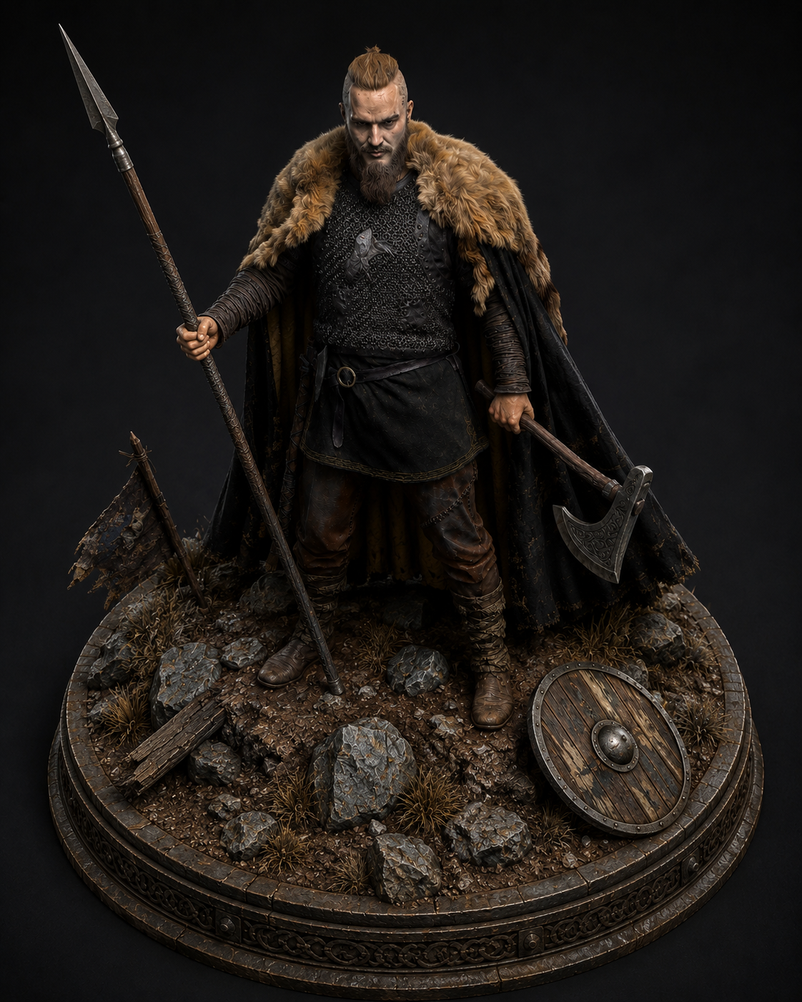 Ragnar Lothbrok 3D Statue | Viking Warrior Collectible | Legendary Norse King Figure | Viking History Decor | Medieval Warrior Art