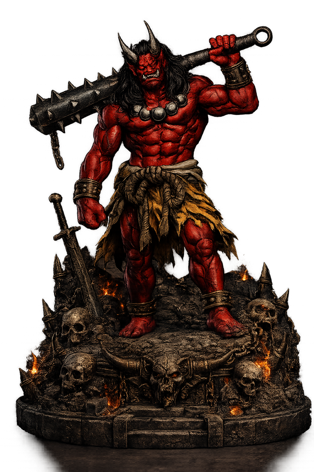 Japanese Oni Demon Warrior 3D Statue | Mythology Collectible | Hand Painted Fantasy Figure | Samurai Decor | Yokai Display