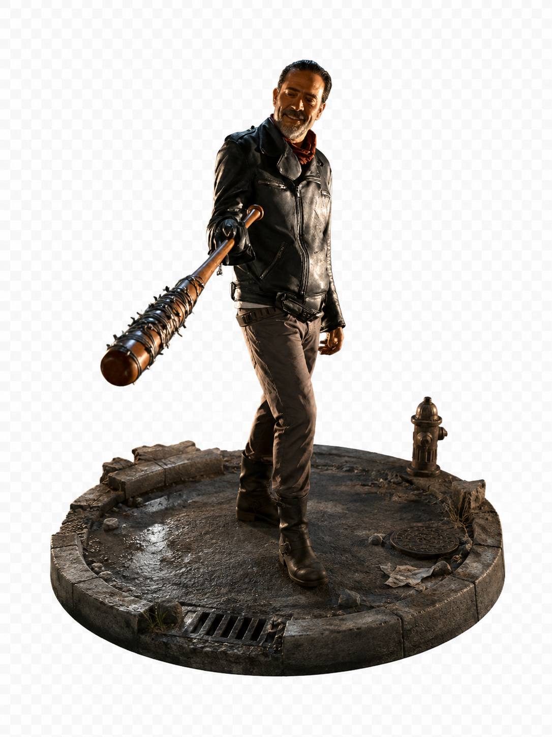 Negan 3D Statue | Hand-Painted Zombie Apocalypse Collector Figure | Lucille Bat Display | Post-Apocalyptic Decor