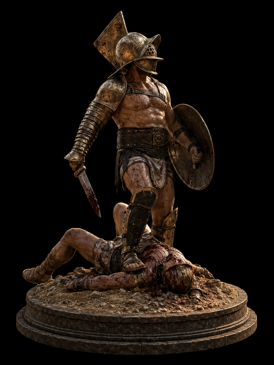 Flamma 3D Gladiator Statue | Undefeated Roman Arena Champion Collectible | Ancient Rome Warrior Figure | Legendary Gladiator Sculpture | Historical Decor