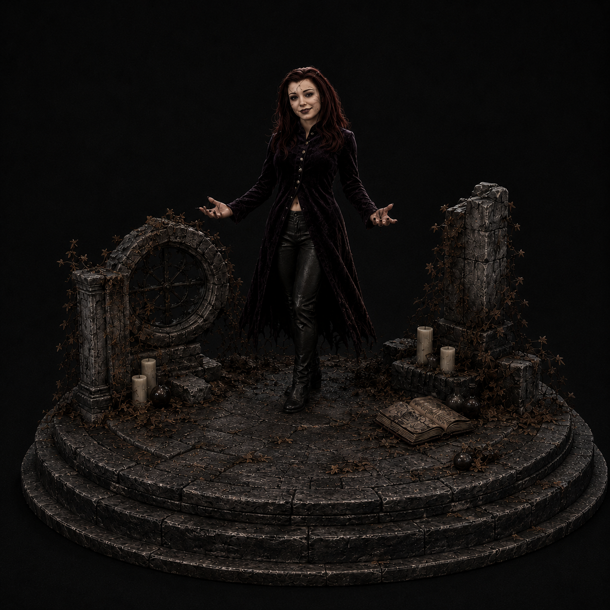 Willow Rosenberg Dark Magic 3D Statue | Buffy the Vampire Slayer Collectible | Hand Painted Witch Diorama | Gothic Fantasy Display | TV Fan Art