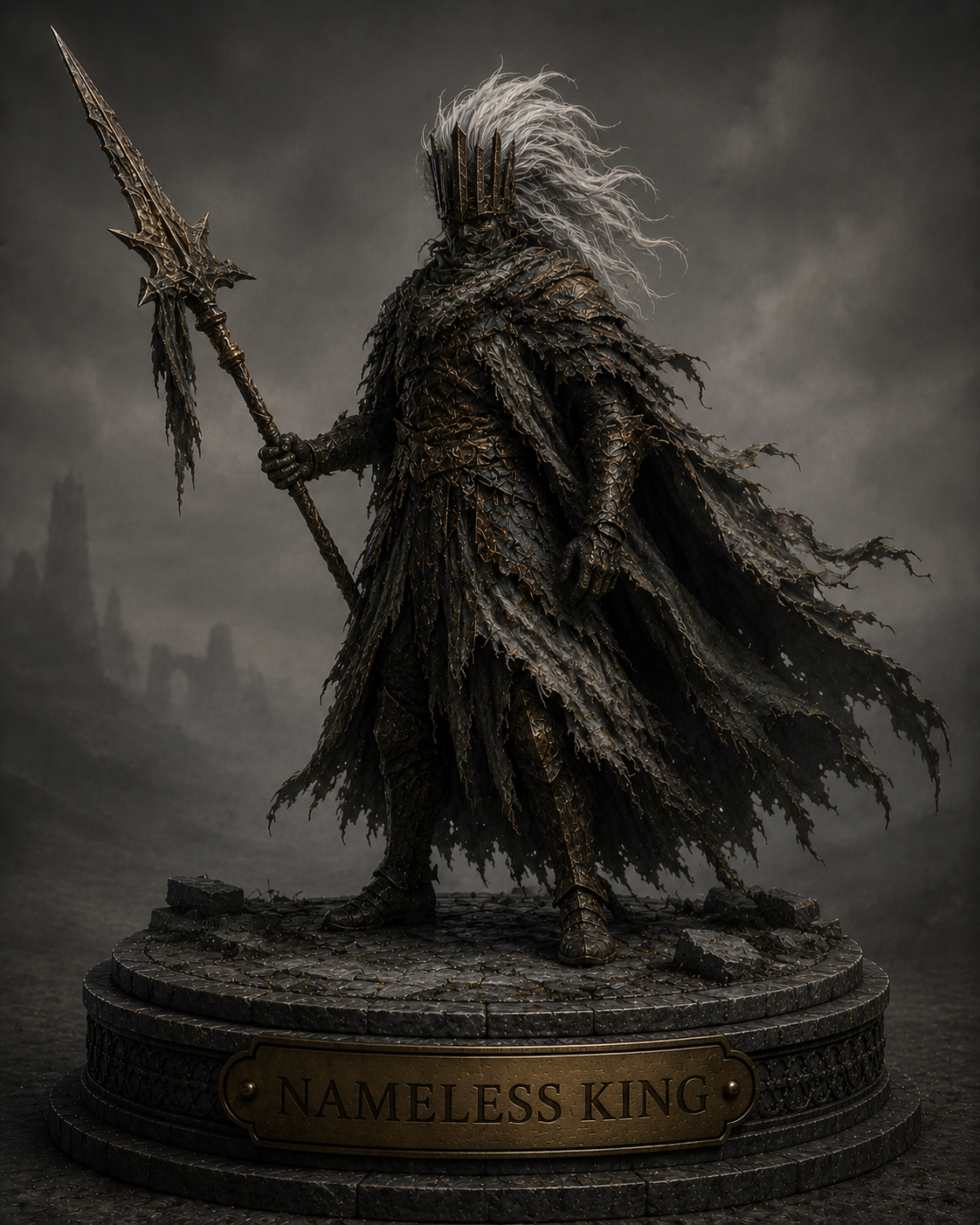 Nameless King Inspired Statue | Storm King Warrior Figure | Dark Souls Inspired Collectible | Soulsborne Display Piece | Fantasy Gamer Gift
