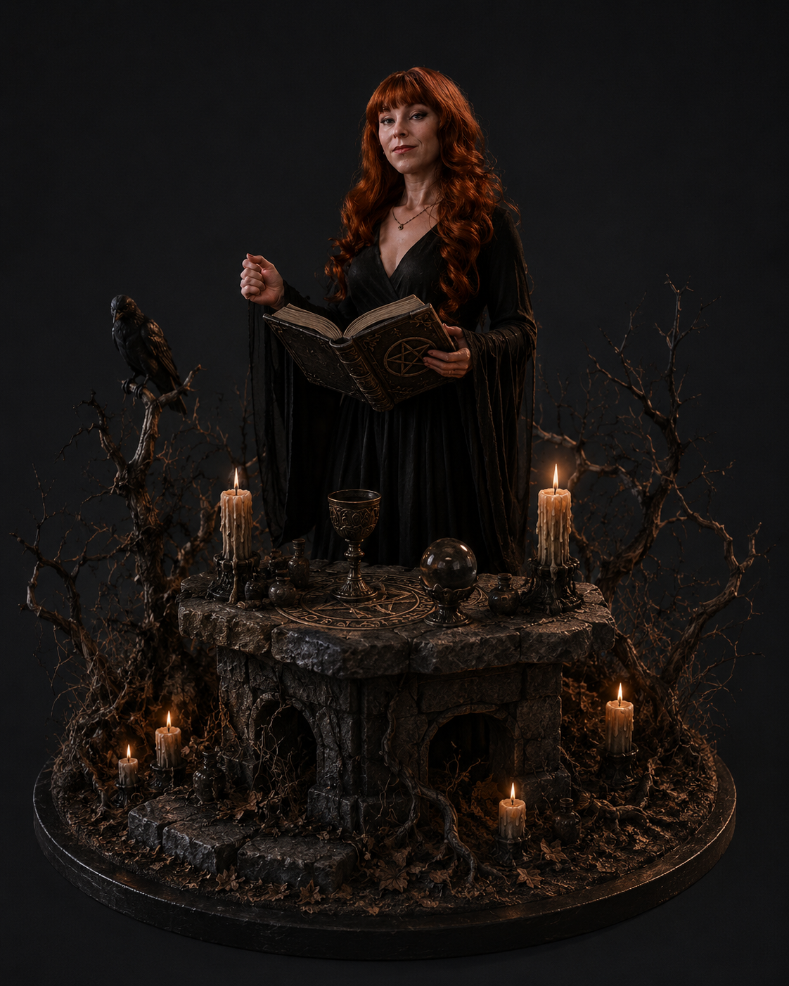 Rowena MacLeod 3D Hand-Painted Figurine | Supernatural Inspired Fan Art Statue | Queen of Hell Collectible | Handmade Witch Display