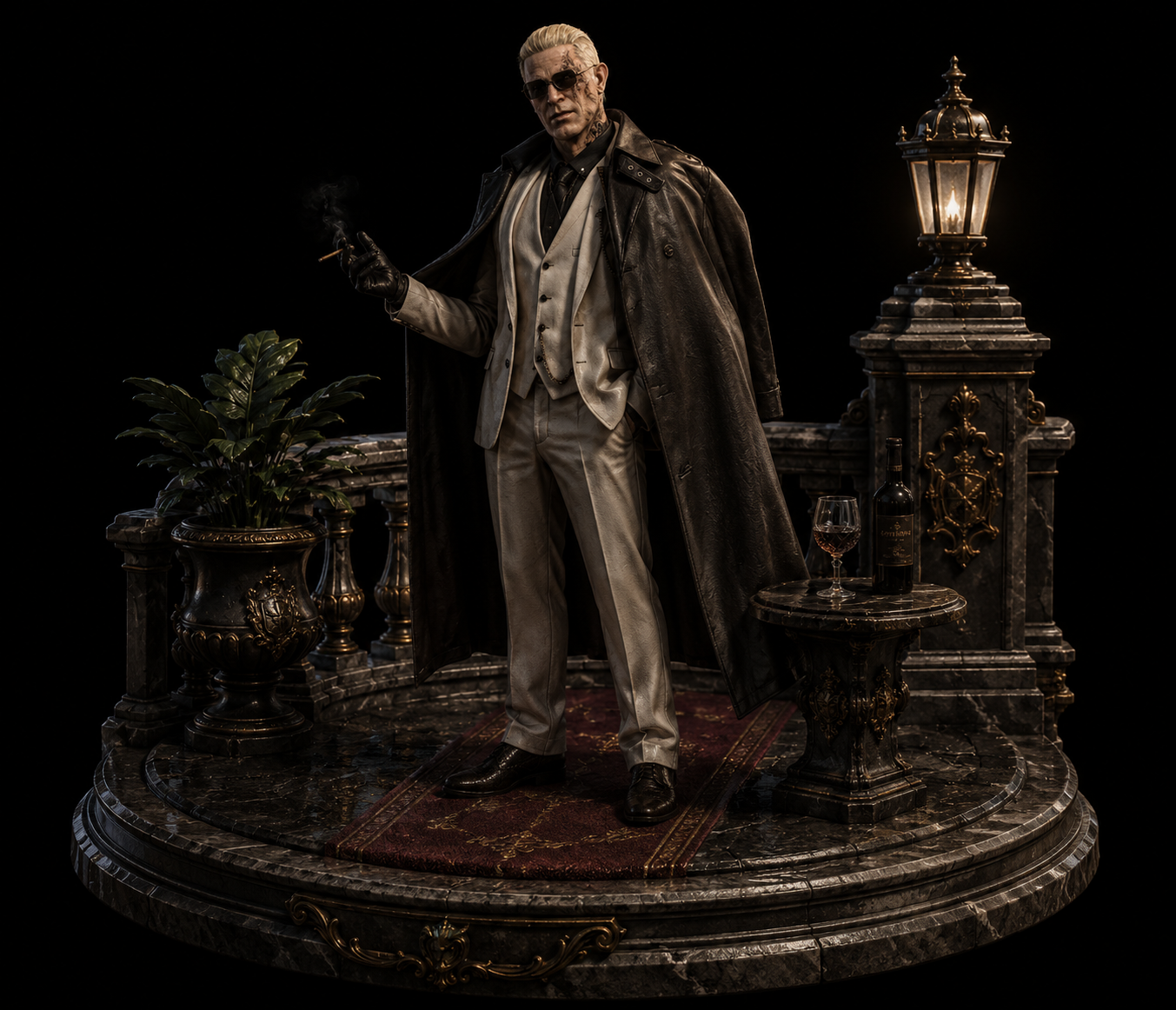 Xeno 3D Hand-Painted Diorama | Original Gothic Villain Display | Handmade Dark Fantasy Collectible